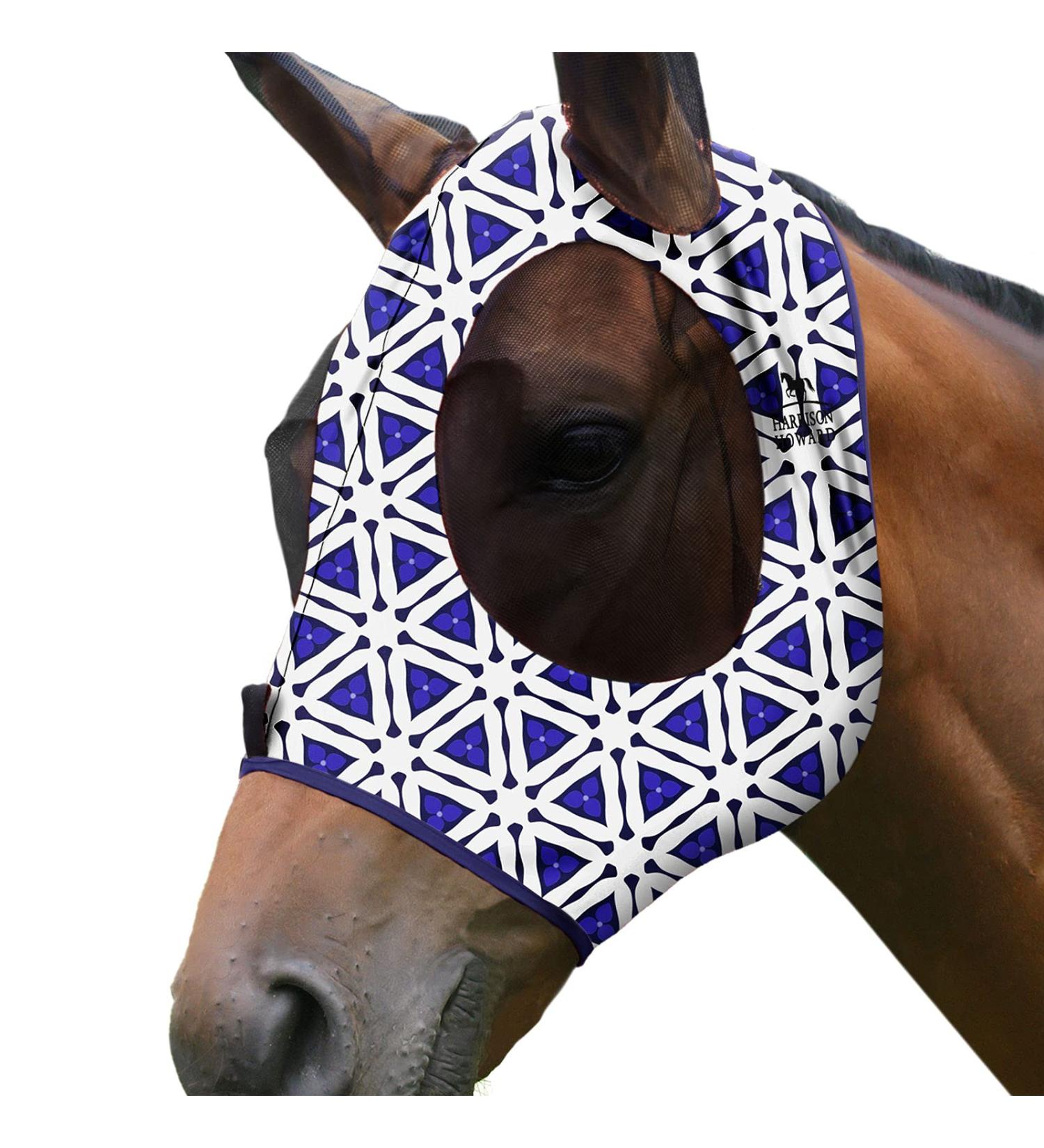 Harrison Howard Super Comfort Stretchy Fly Mask | Large Eye Space | UV Protection & Breathability | Magic Prism Kaleidoscope Color - Buy Online on SooperMarket.com