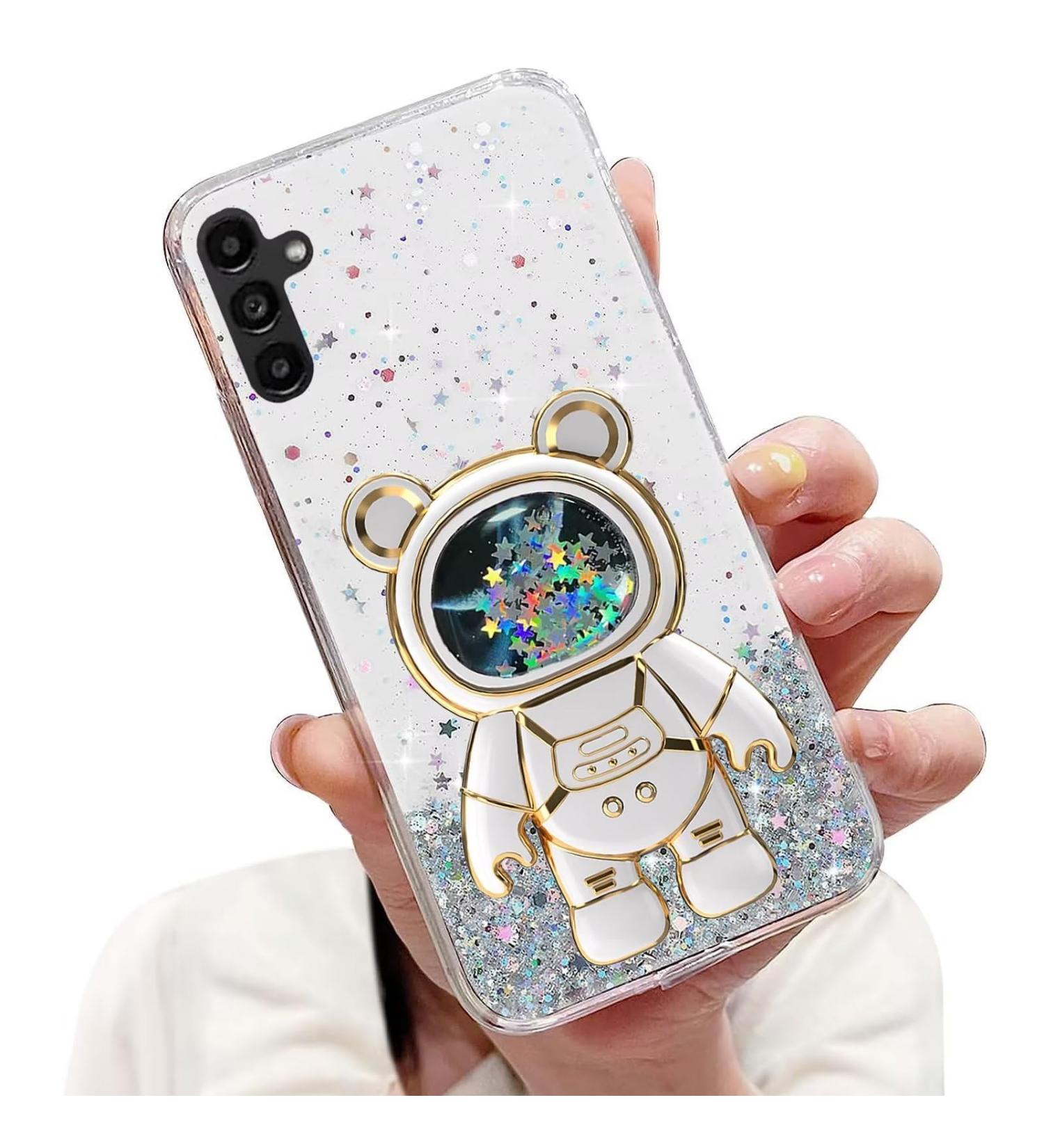 Buy Tivenfezk Nadoli Soft Silicone Shell for Samsung Galaxy A14 4G - Glitter Astronaut Design with Hidden Stand - Cartoon Bling Phone Case - Buy Online on SooperMarket.com