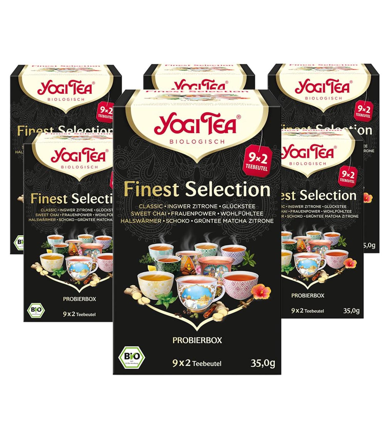 Yogi Tea Finest Selection - 9 Varieties: Classic Ginger-Lemon Sweet Chai & More | 6x18 Bags for Wellness & Flavor - Buy Online on SooperMarket.com