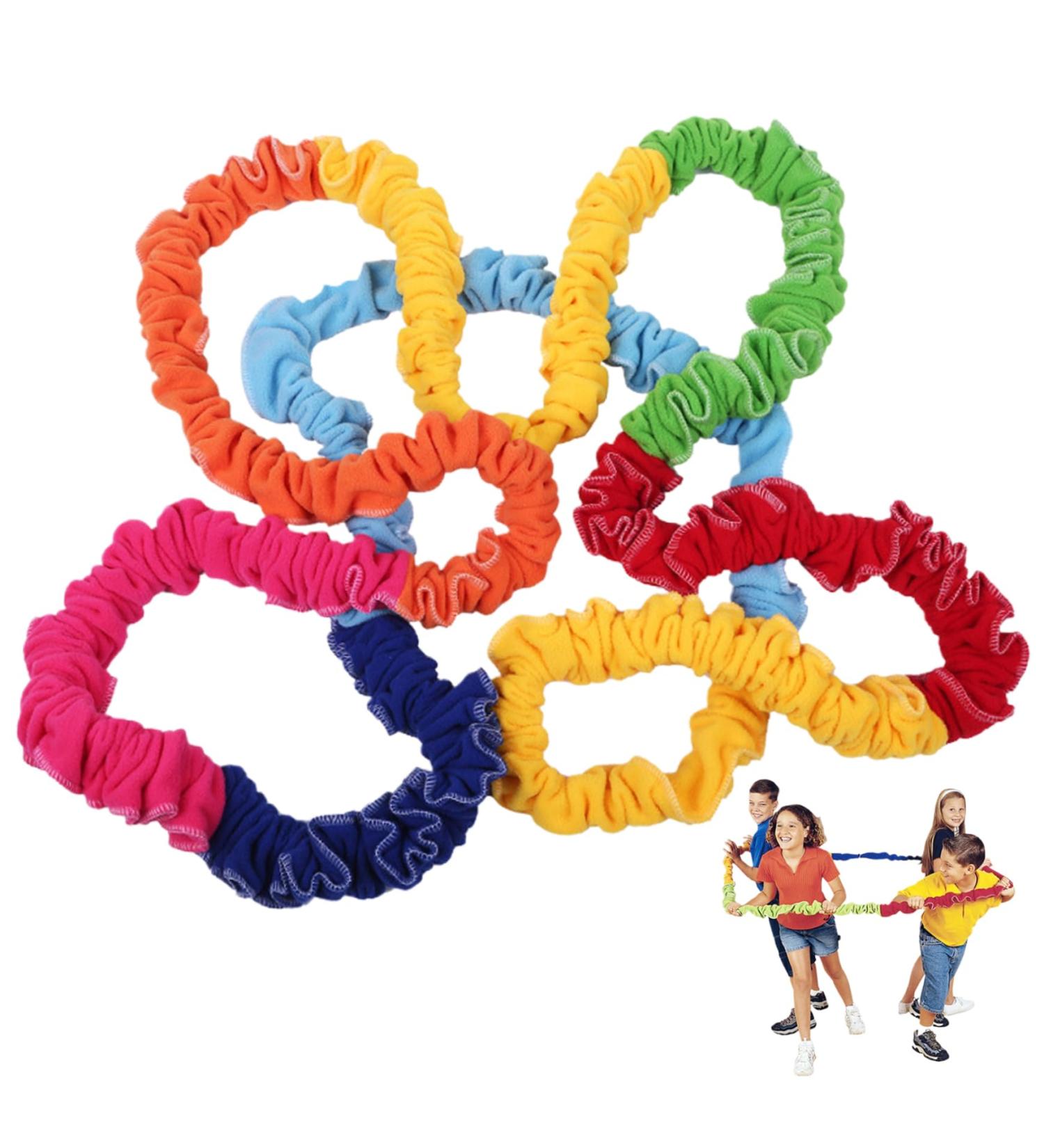 Cooperative Stretchy Band Elastic 78.74in Colorful Portable of War Rope Tear Resistant Fleece Exercise Bands for Group Games Fits 3 People Stretchy Band 300cm - Buy Online on SooperMarket.com