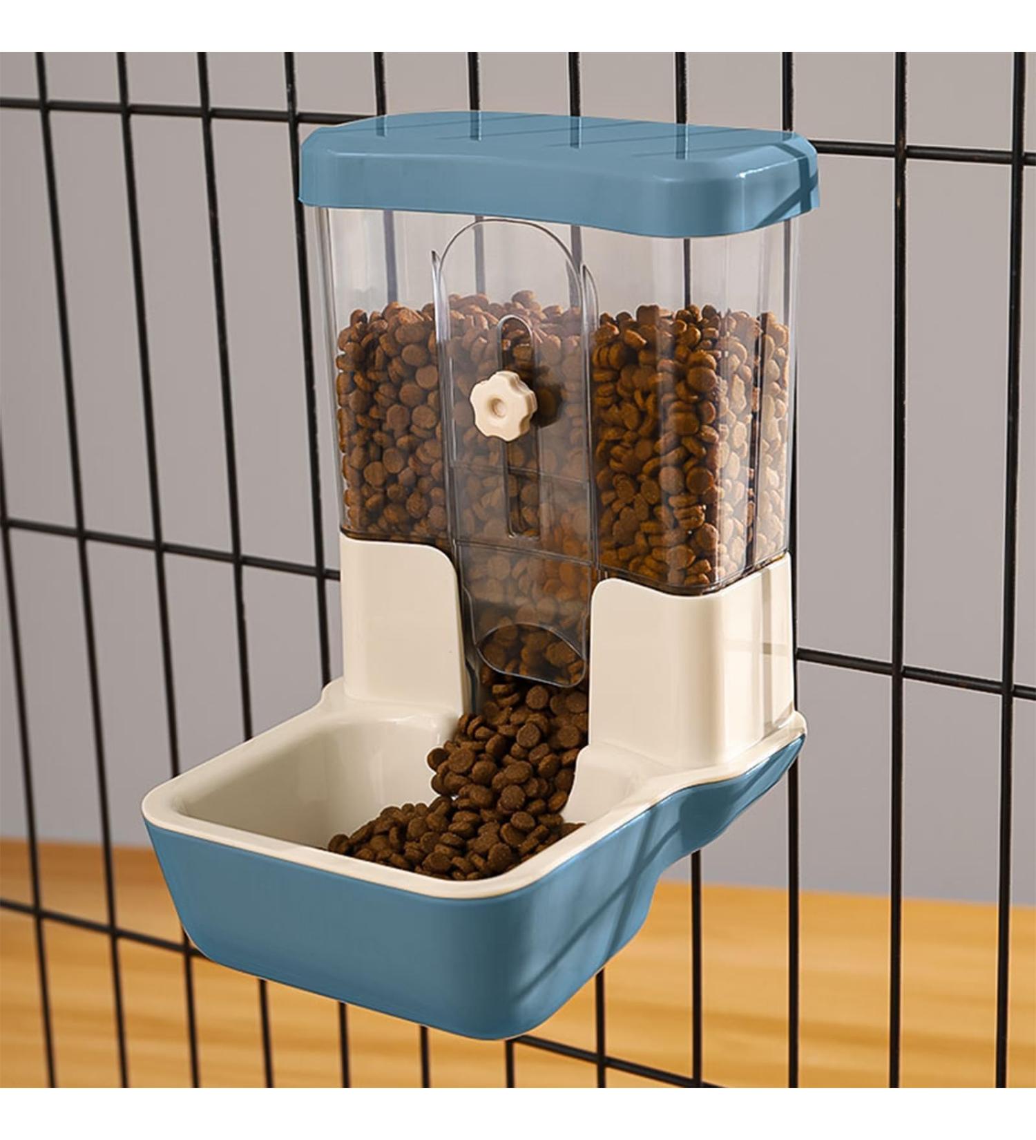 TOKAYIFE Automatic Pet Feeder 800ml Adjustable Outlet Food Dispenser Power-Free for Small Animal Cage Crate Hutch Rabbit Cat Puppy Guinea Pig Chinchilla Bird Hamster (Blue) - Buy Online on SooperMarket.com