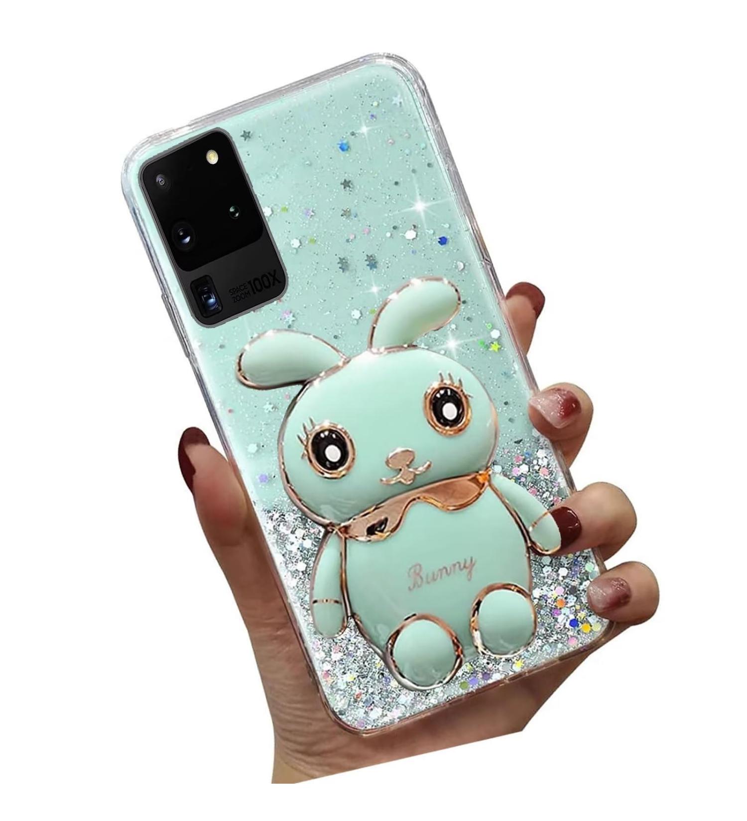 Buy Tivenfezk Nadoli Samsung Galaxy S20 Ultra Case | Hidden Stand & Bling Design Soft Silicone Glitter Rabbit Shell - Buy Online on SooperMarket.com
