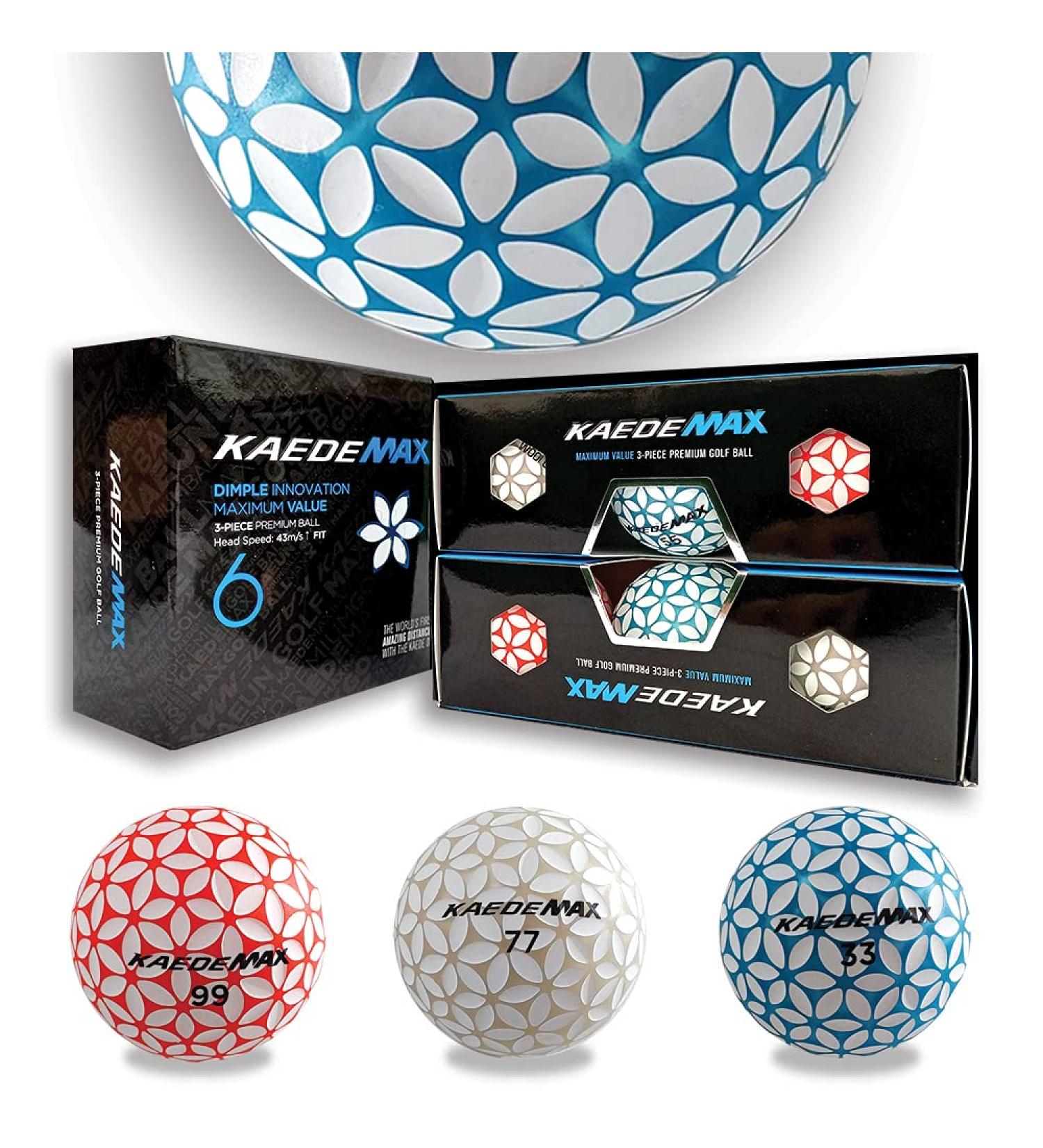 Kaede Max 2 Tone Distance Golf Balls (Half Dozen) - Red/Mint Blue/Pink - Buy Online on SooperMarket.com