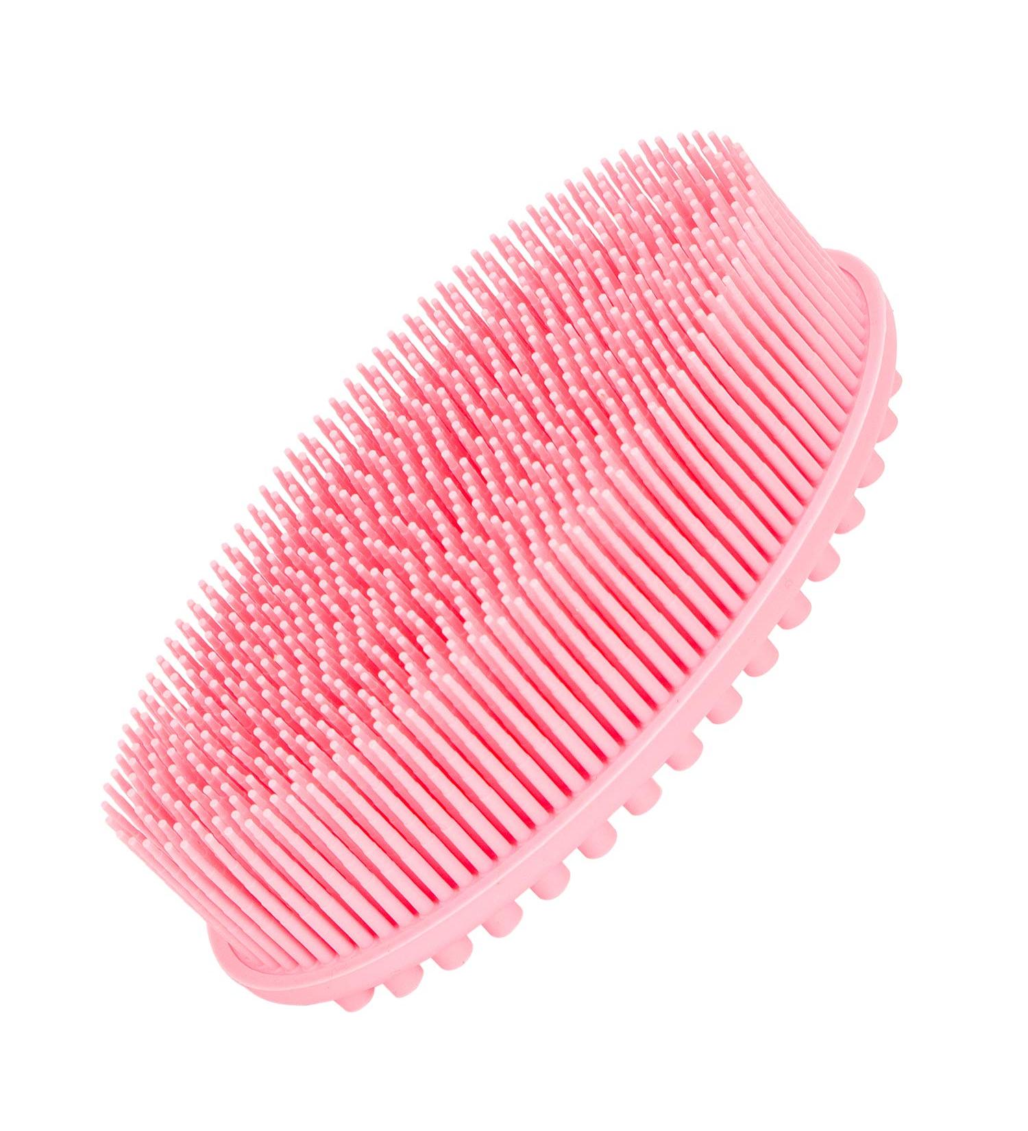 Emoly Silicone Bath Brush | Gentle Back Scrubber | Body Exfoliating Loofah | Pink - Buy Online on SooperMarket.com