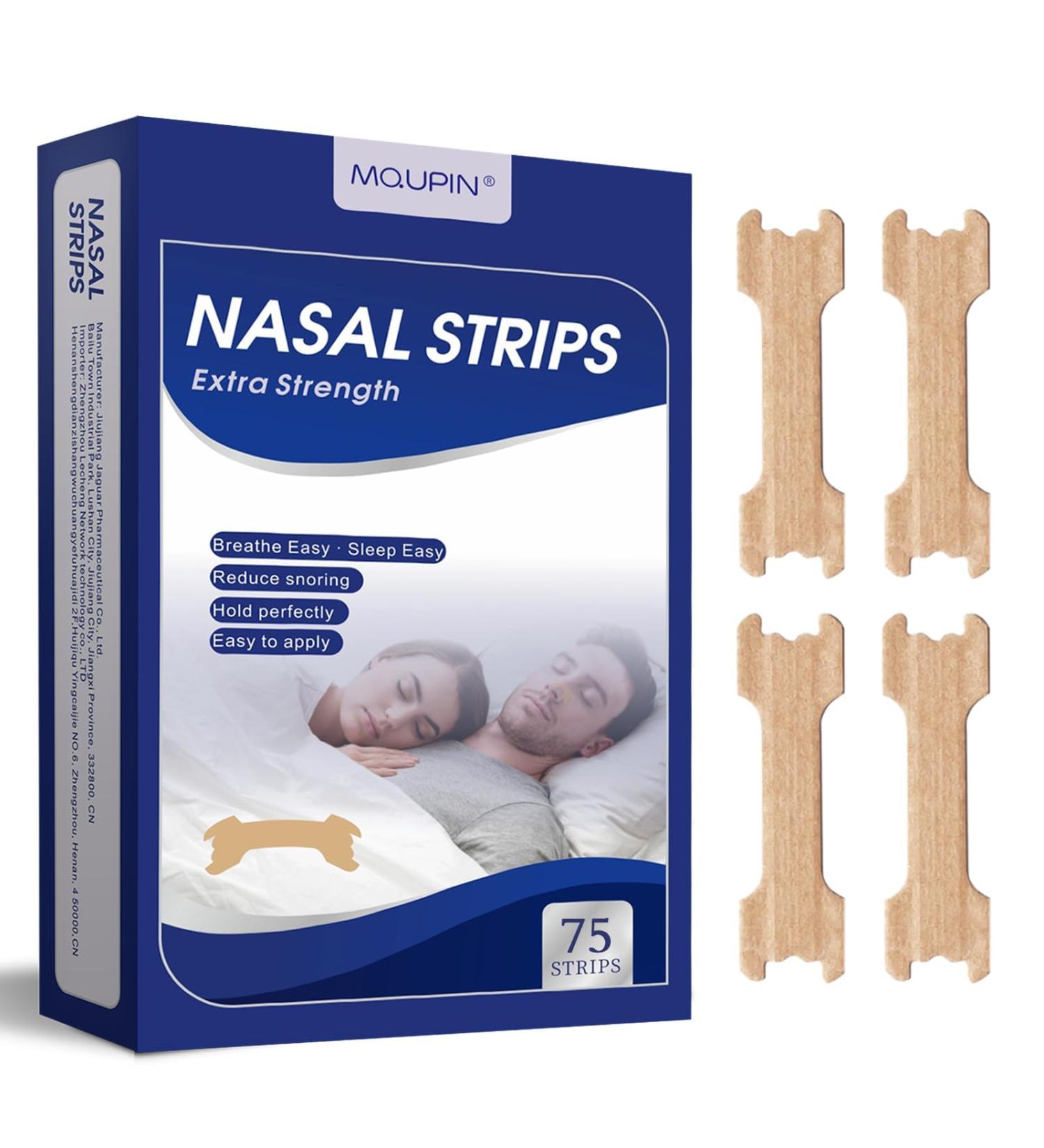 MQUPIN Upgraded Nasal Strips Safe Promotes Nose Breathing Easy Removal(66mm*19mm) (75 Counts 1 box) 75 pcs - Buy Online on SooperMarket.com