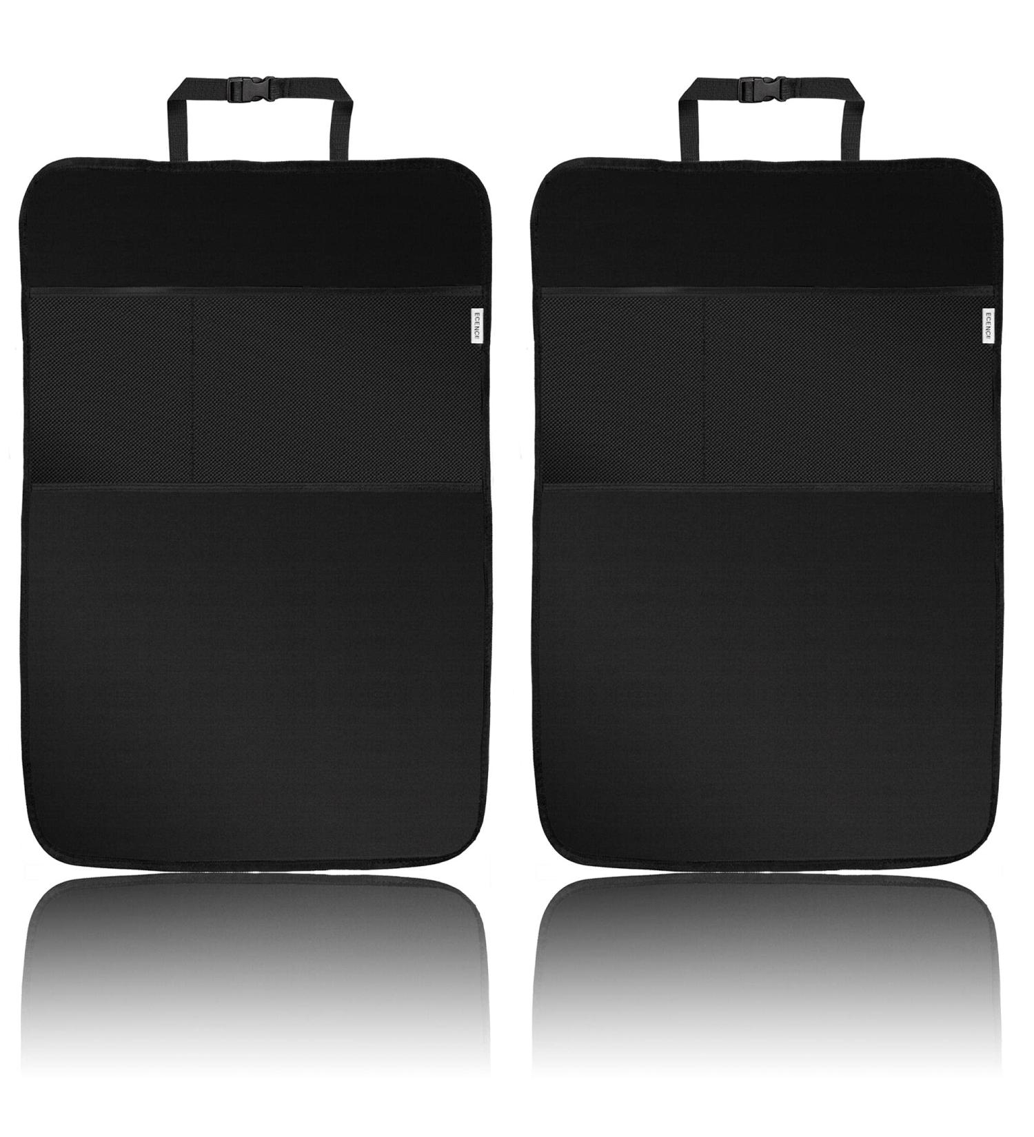 ECENCE 2x Kids Backrest Protection & Organizer Mat 50x70cm - Waterproof Car Bag with Storage System & Mesh Pocket | Model 1 2.0 - Buy Online on SooperMarket.com