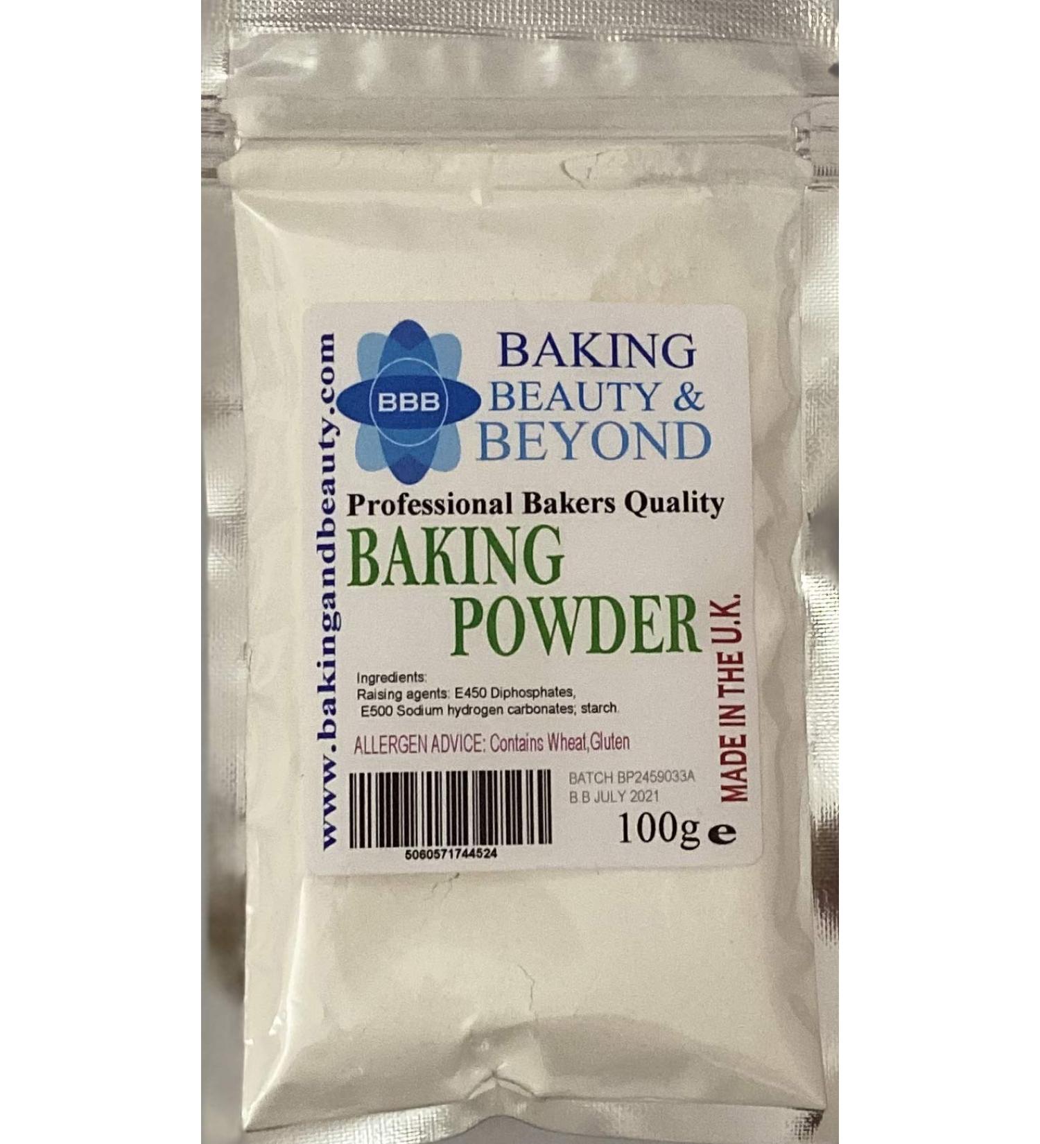 Baking Beauty and Beyond Professional Bakers Quality Pure Baking Powder - Natural Food Grade Baking Powder Perfect for Non-Yeast Baking Cake Bread and Biscuits (100gm)