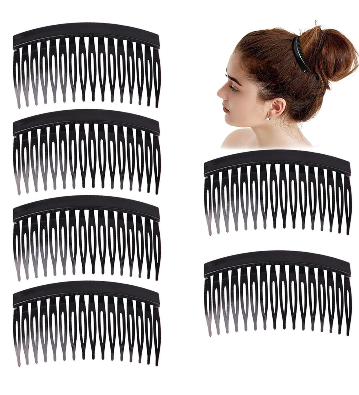 6PCS Strong Hold French Twist Hair Combs Slides Set for Women - Black - Buy Online on SooperMarket.com