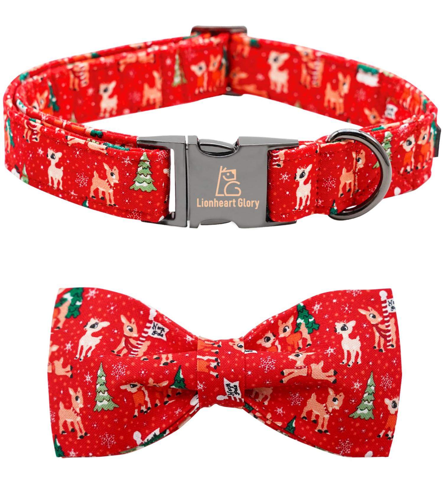 Shop Lionheart Glory Christmas Dog Hall Band - Adjustable Soft Loop Collars for Small Dogs | Festive Red Neck Straps - Buy Online on SooperMarket.com