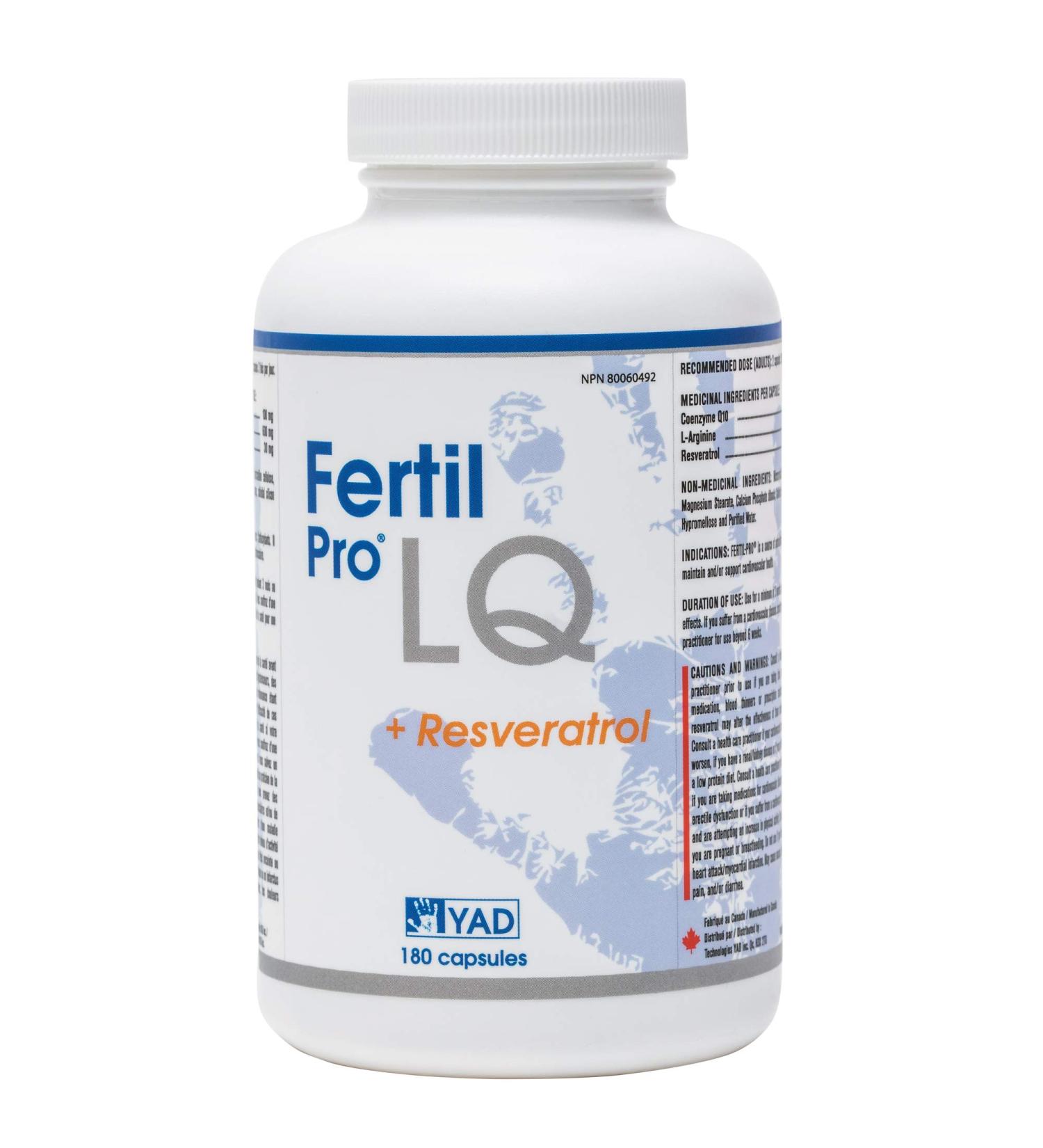 Fertil Pro LQ - Coenzyme Coq10 L-arginine + Resveratrol Antioxidants and Anti-Inflammatory Support Natural Fertility Support Supplement for Women (180 Pills - 1 Month Supply) - Buy Online on SooperMarket.com