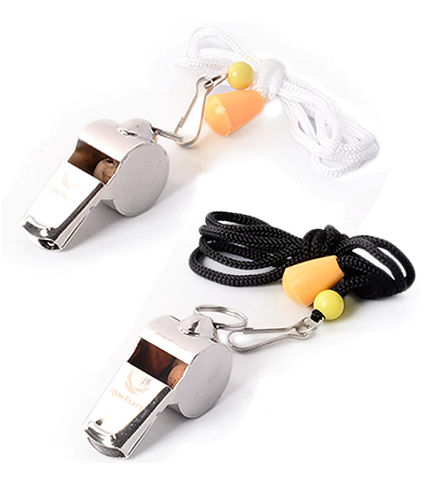Voted No.1 Whistles Premium Metal Whistle Pack of 2 with Adjustable & Removable Lanyard. Ideal for Survival  Teacher  Football/Basketball/Soccer Coach  Sports  Safety  Emergency or Protection! - Buy Online on SooperMarket.com