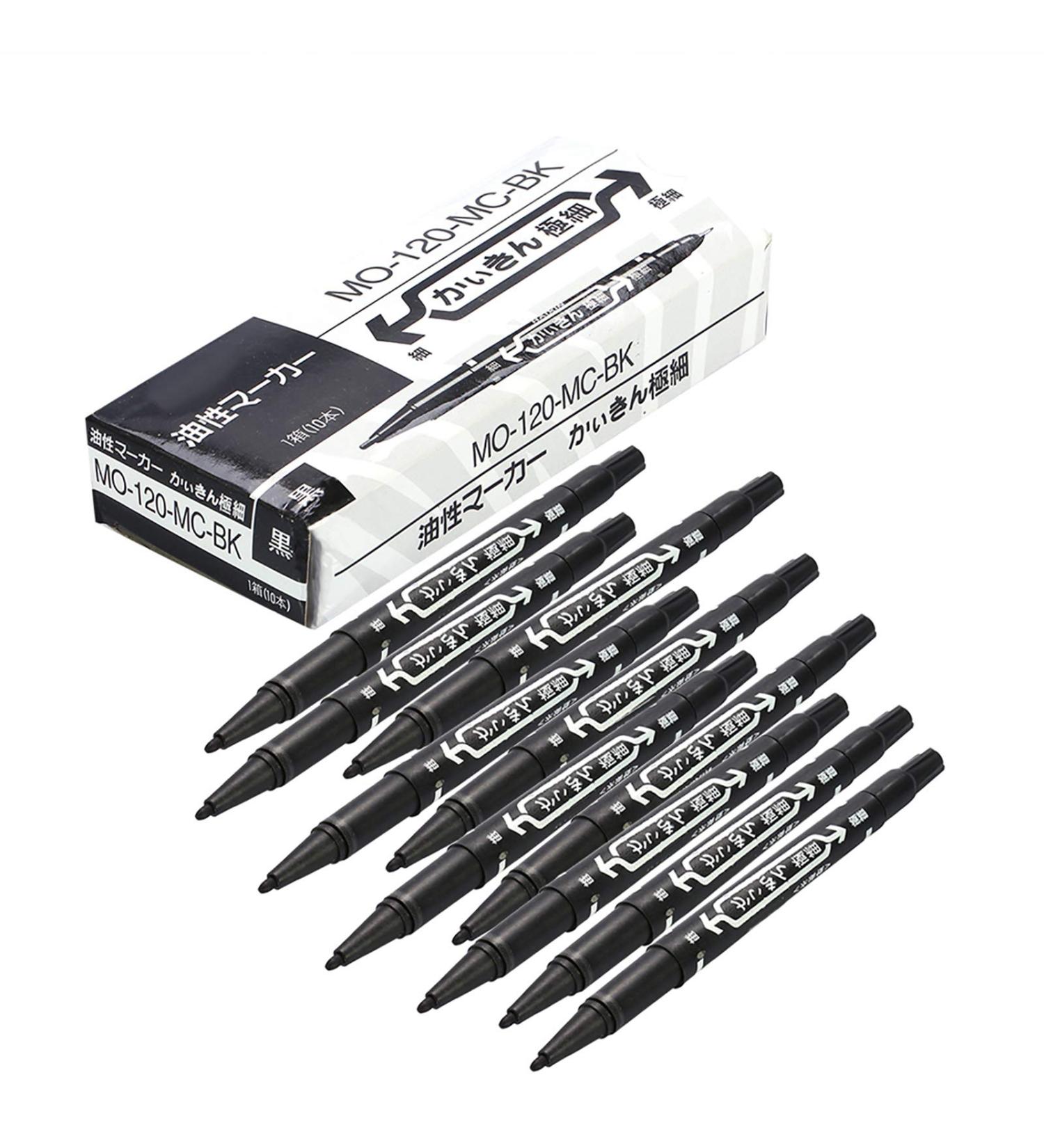 Black Tattoo Marker Pen Set - 10 Body Temporary Skin Markers for Tattooing - Buy Online on SooperMarket.com