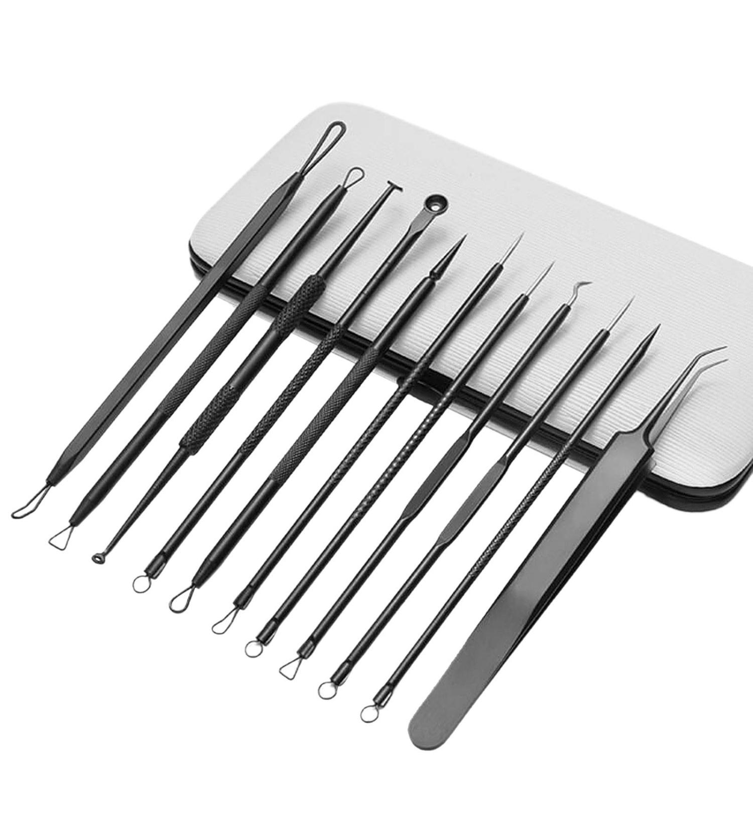 Geynutaly Blackhead Remover Pimple Popper Tool Kit 11 Pcs Pimple Extractor Tool Acne Kit for Blackhead - Buy Online on SooperMarket.com