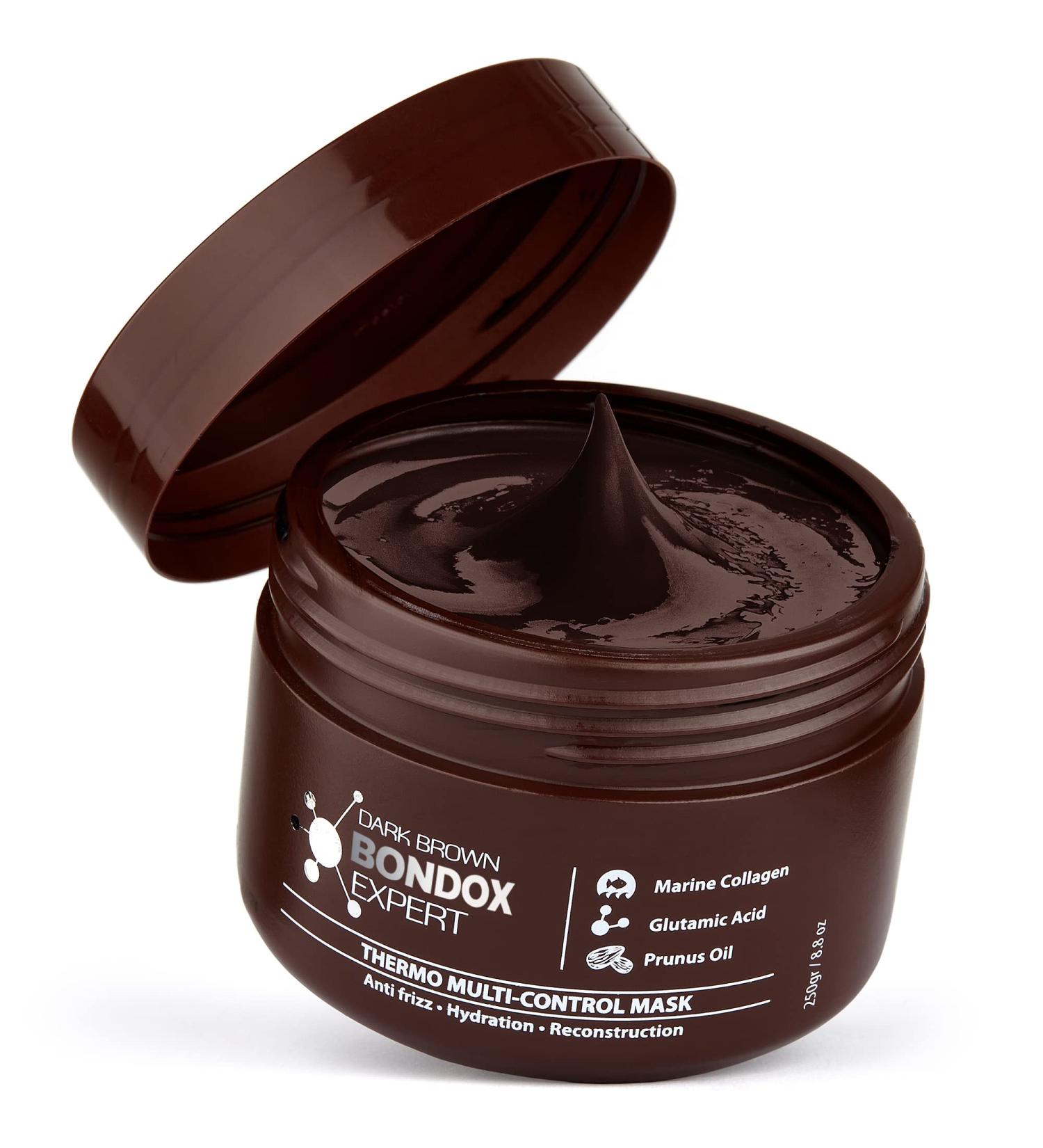 Dark Brown BONDOX HAIR 8.8 oz Color Depositing Mask with Marine Collagen & Almond Oil - Formaldehyde-Free Hair Repair Treatment for Elasticity, Softness & Moisture - Buy Online on SooperMarket.com
