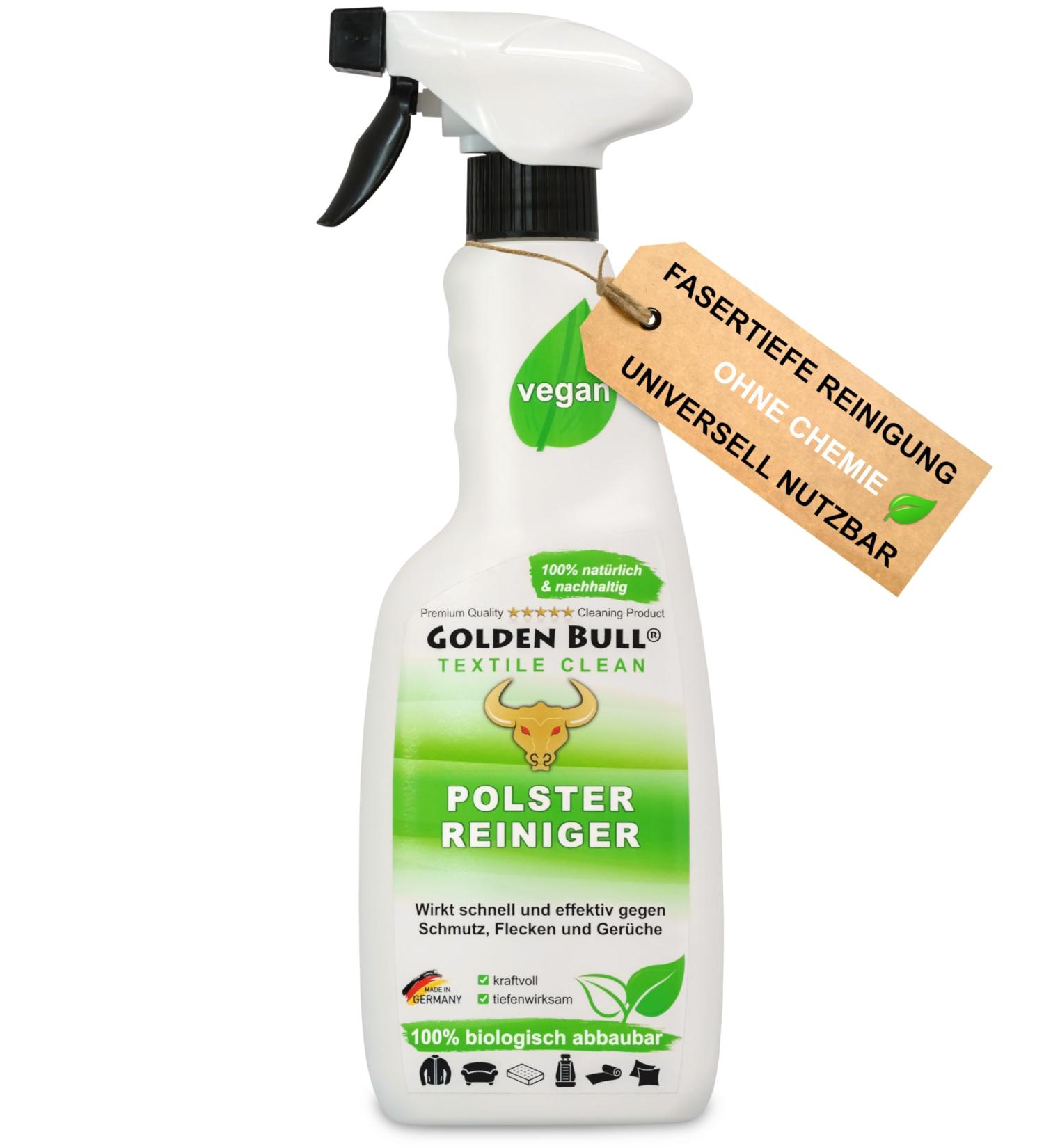 Golden Bull Upholstery Cleaner - Vegan Chemical-Free Stain Remover for Sofa & Auto - 500ml Natural Upholstered Furniture & Car Seat Cleaner - Buy Online on SooperMarket.com