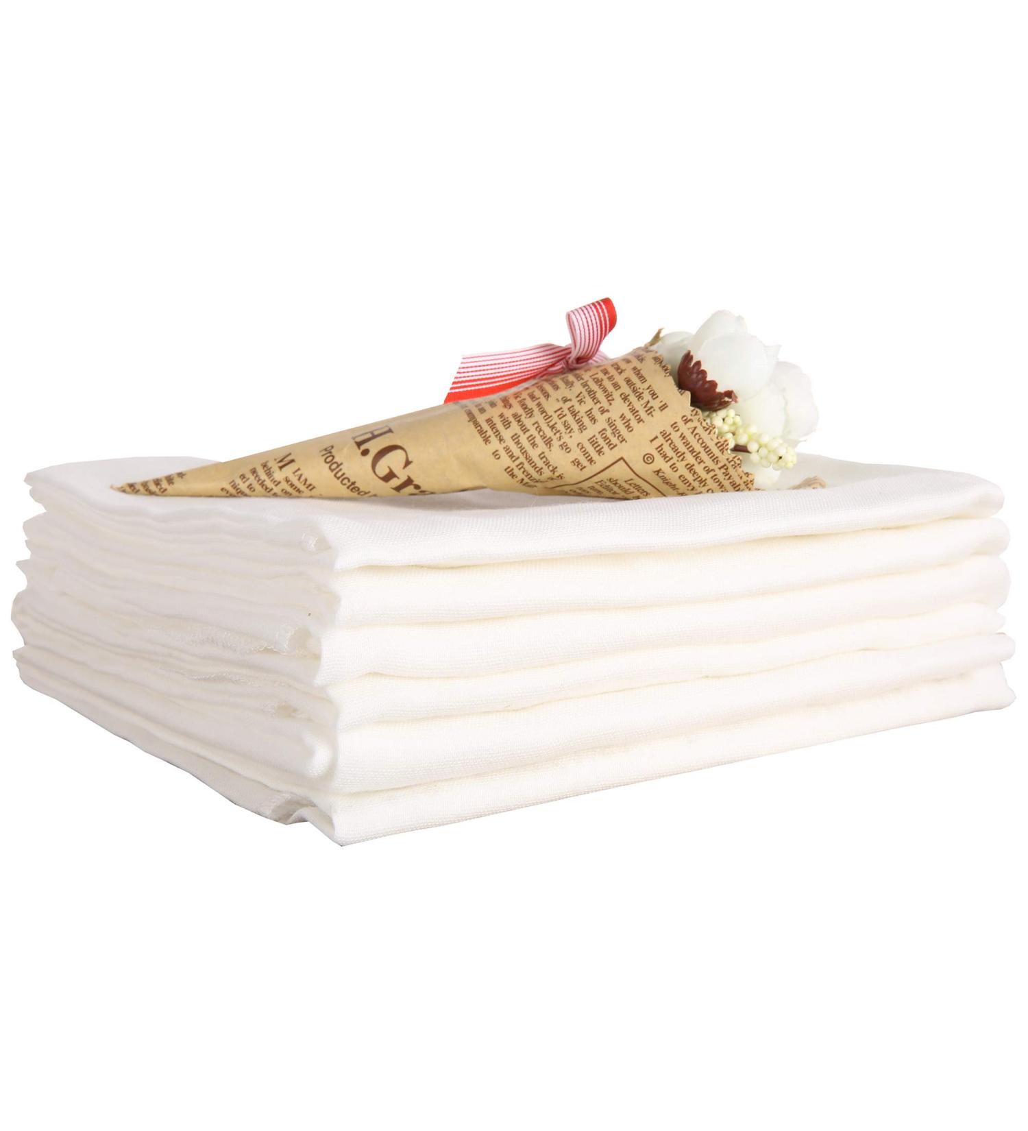 100% Cotton Double Gauze Burp Cloth Prefold Diapers - White 10 Count | 52 x 70cm | Busy Mom - Buy Online on SooperMarket.com