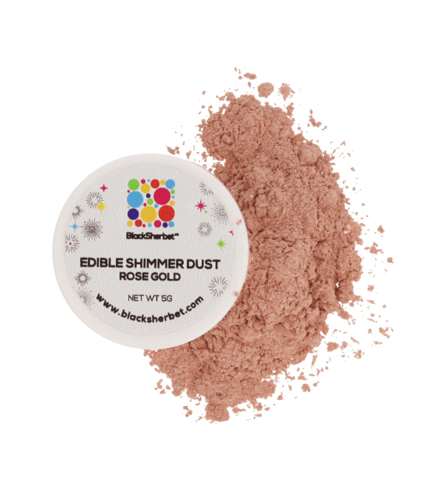 Blacksherbet Rose Gold Luster Dust Edible - 5g for Cake Decorating, Desserts & Cupcakes | Food Grade Shimmer & Glitter - Kosher Certified - Buy Online on SooperMarket.com