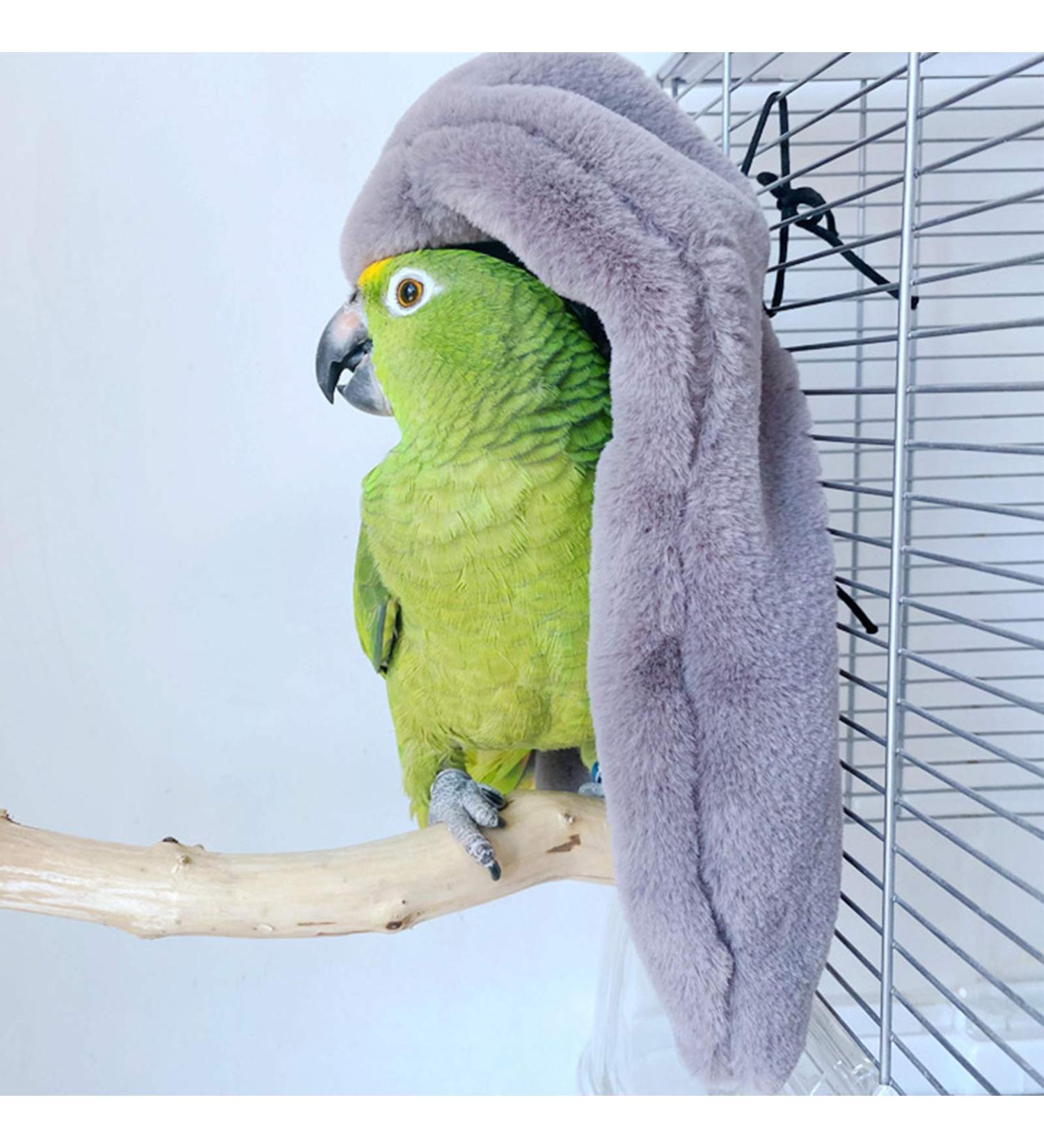 SGQCAR Corner Fleece Bird Blanket - Cozy Cage Snuggle Hut for Parrots, Conures, Lovebirds, and Cockatiels - Large Gray - Buy Online on SooperMarket.com