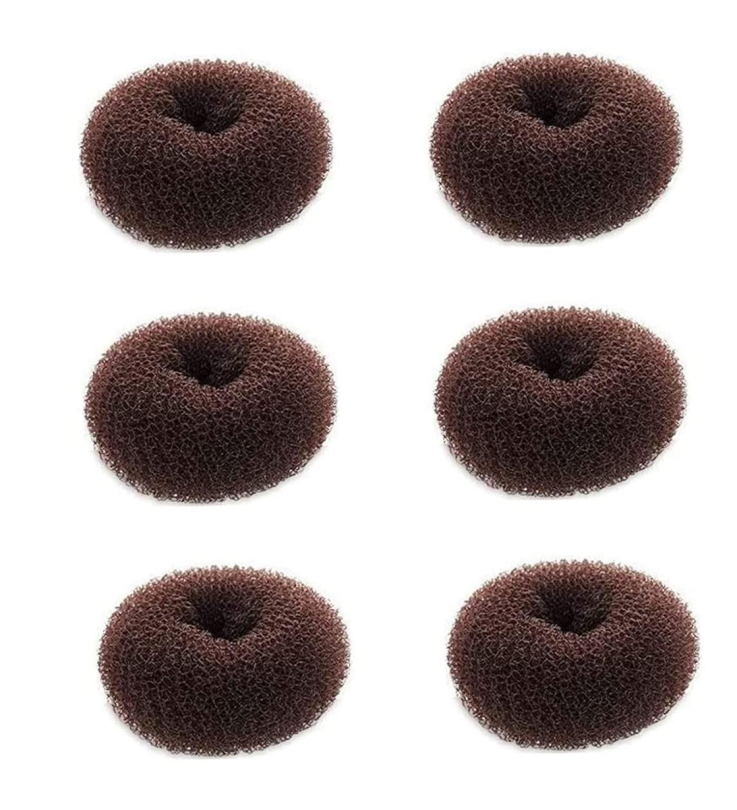 Buy Dilisen Extra Small Hair Knot Manufacturers for Kids | 6 PCs Chignon Hair Donut Sock Bun Shape Mini Dark Brown Donut Shaper for Short & Thin Hair - 2.4 Inches - Buy Online on SooperMarket.com