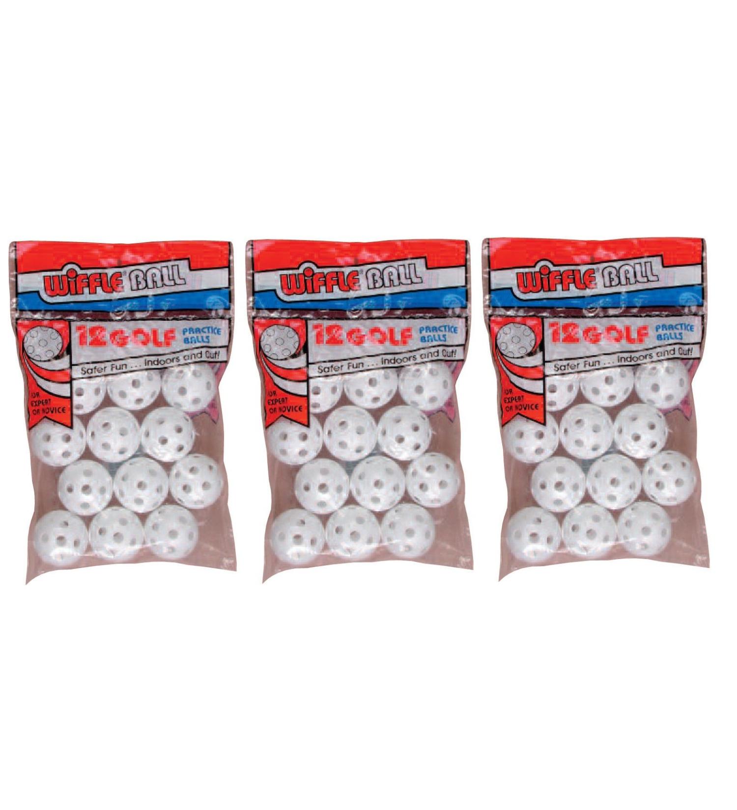 Wiffle Plastic Perforated Golf Balls 36 Pack - Durable Practice Balls for Golfers - Buy Online on SooperMarket.com