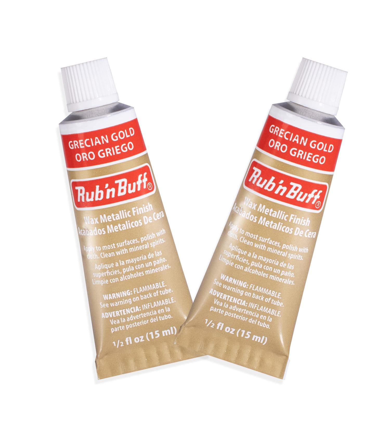 AMACO Rub n Buff Wax Metallic Finish Grecian Gold - 2 Tubes (15ml each) - Versatile Gilding Wax for Furniture Finishing, Antiquing, and Restoration - Buy Online on SooperMarket.com