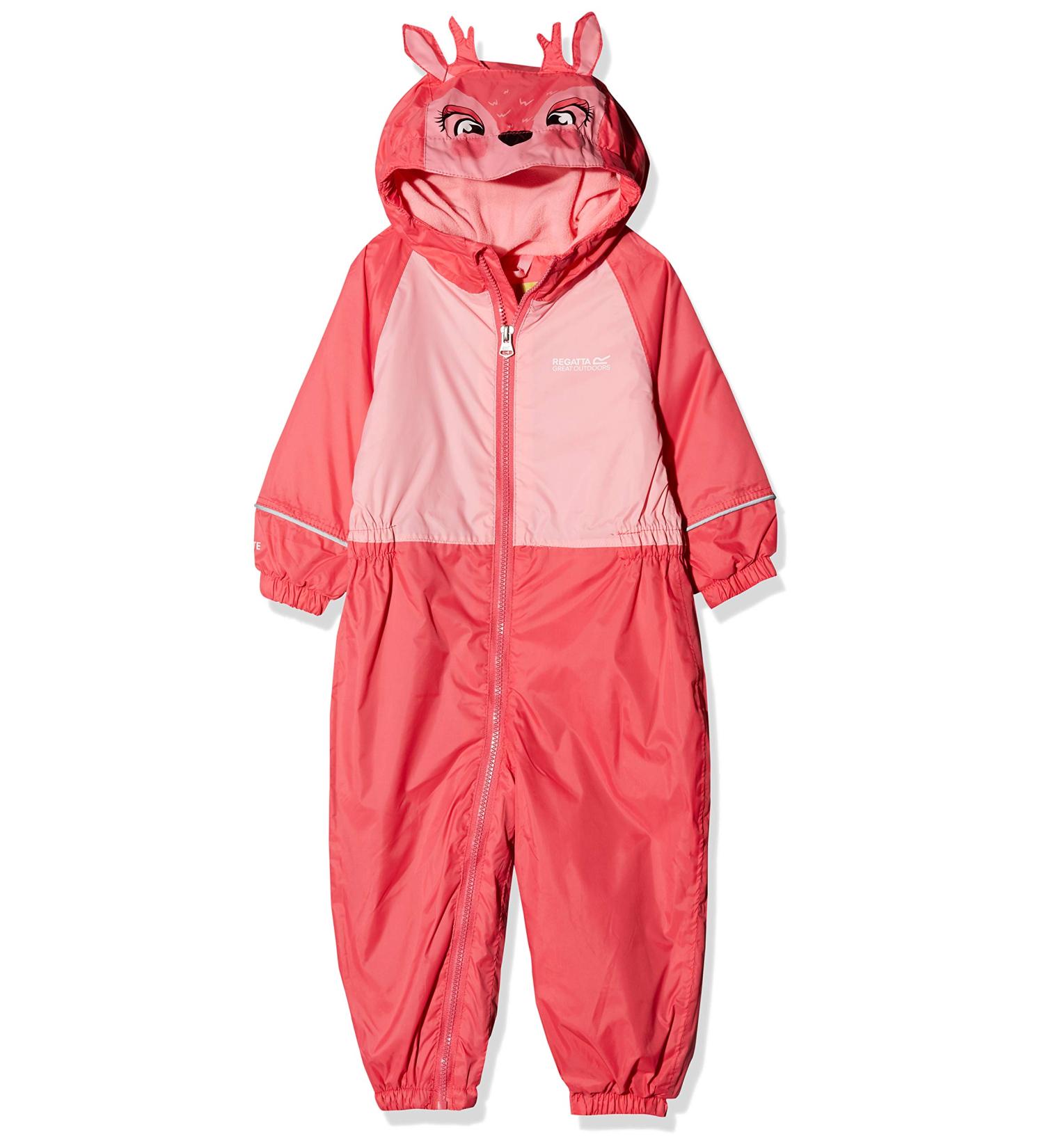 Regatta Children's Mudplay III Waterproof Insulated All-in-One Suit - Size 12-18 Geranium/Pink Blossom - Buy Online on SooperMarket.com