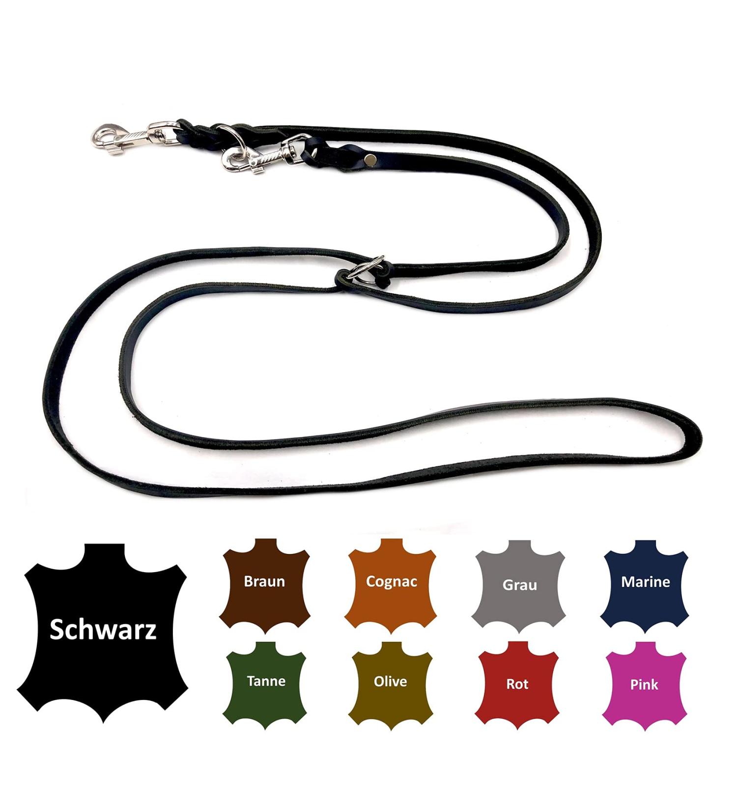 Adjustable Dog Liner for Small & Large Dogs - 2.40m Double Linen Leash (15mm Black) | International Shipping - Buy Online on SooperMarket.com