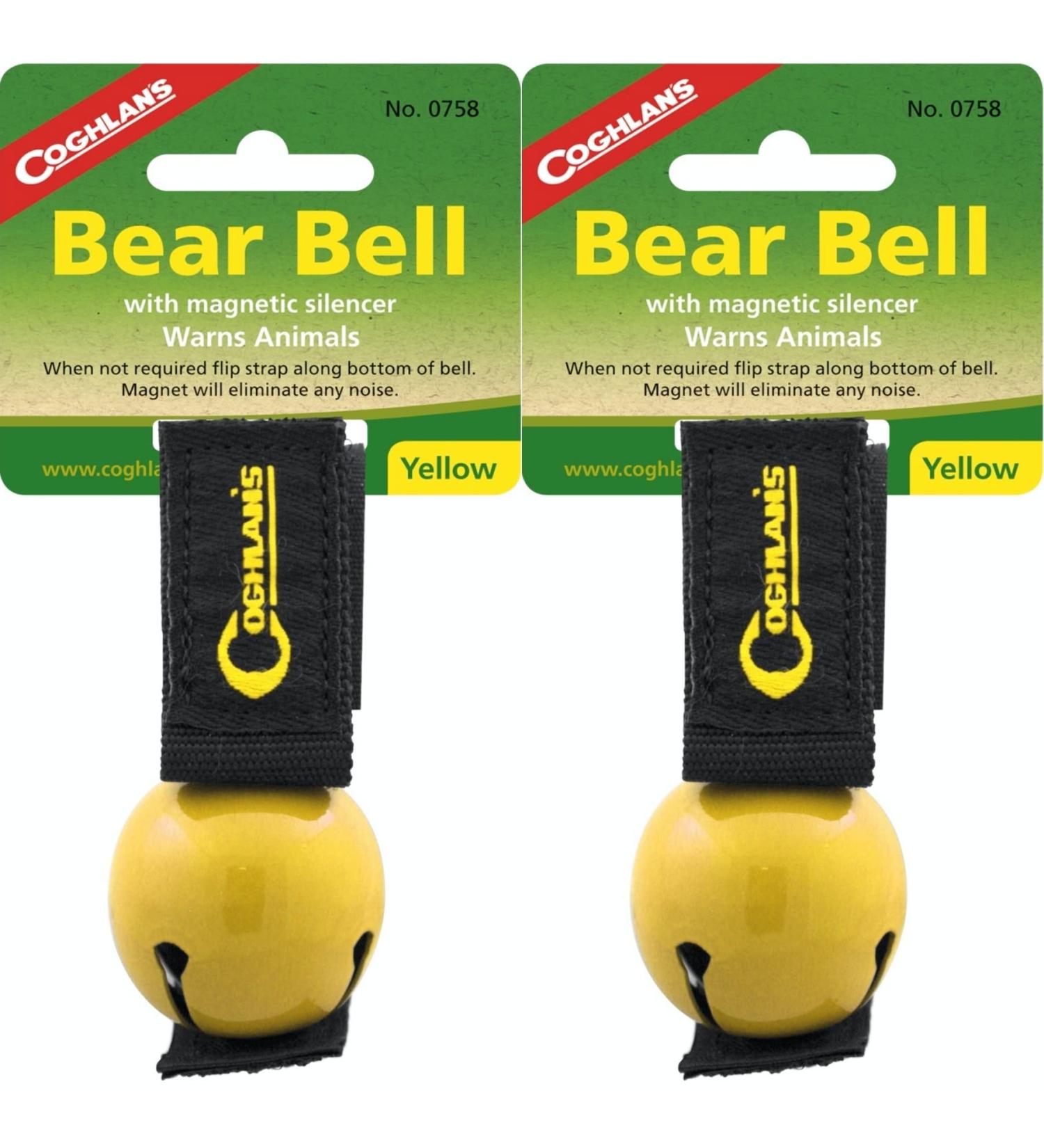 Coghlan's Bear Bell Yellow 2-Pack with Magnetic Silencer & Loop Strap - Essential Animal Warning for Outdoor Adventures - Buy Online on SooperMarket.com