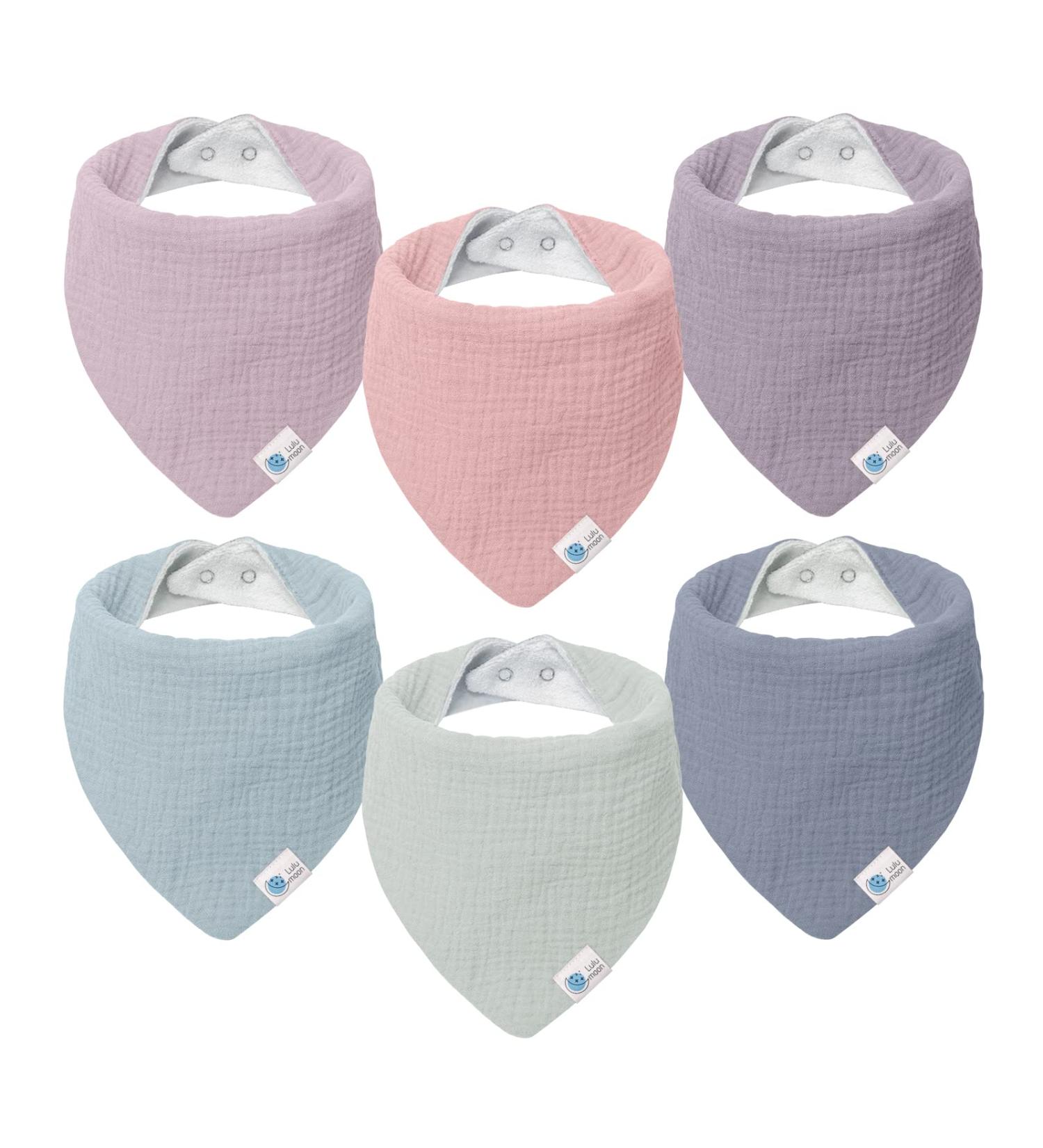 Lulu Moon Baby Bib & Muslin Scarf Set - Triangular Baby Scarves for Boys & Girls (6 Pieces Dream Unicorn) | International Shipping - Buy Online on SooperMarket.com