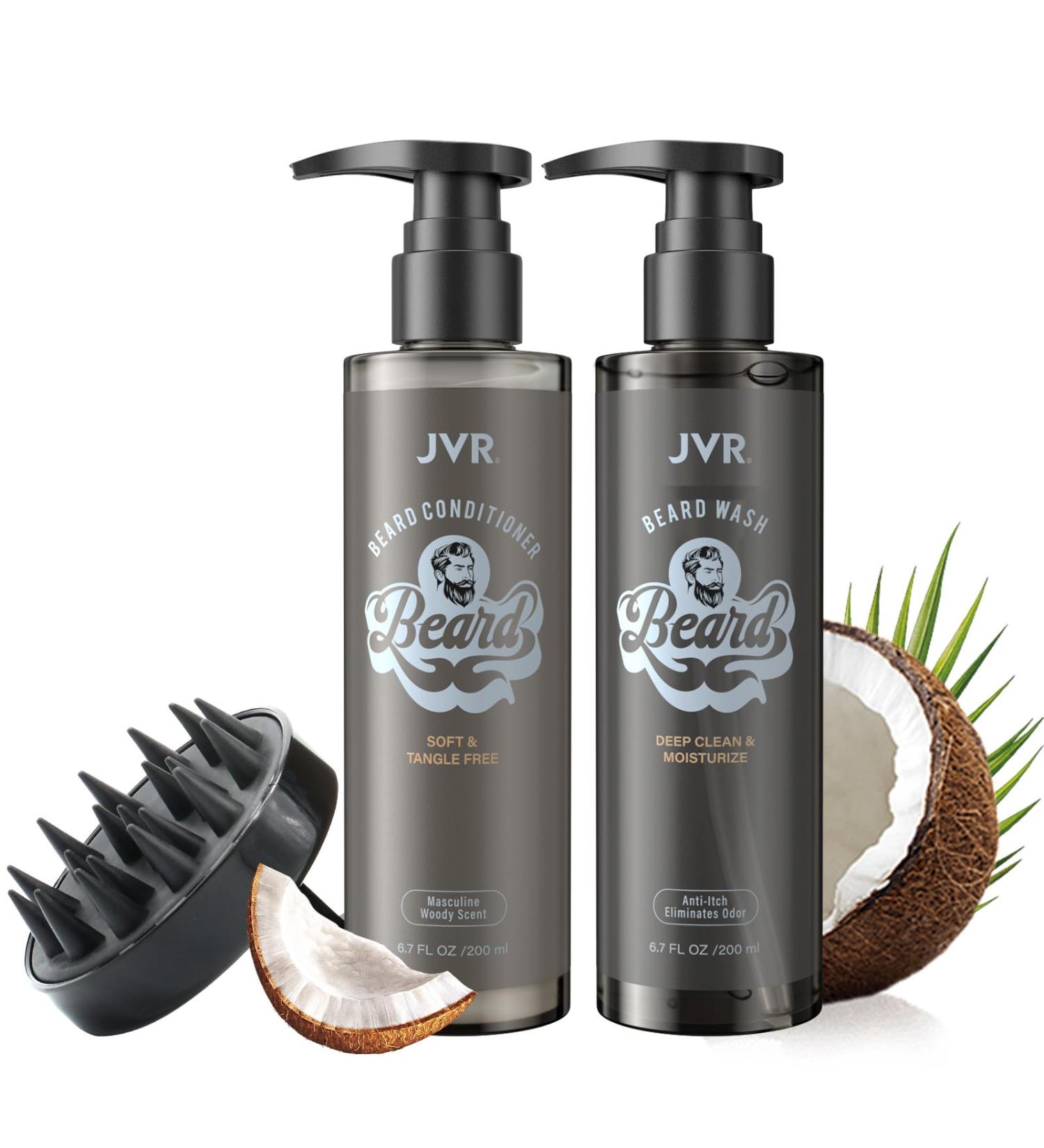JVR Premium 3-in-1 Beard Care Set - Bartshampoo for Men Complete Beard Wash & Conditioner (2x200ML) | Perfect Bart Gift - Buy Online on SooperMarket.com