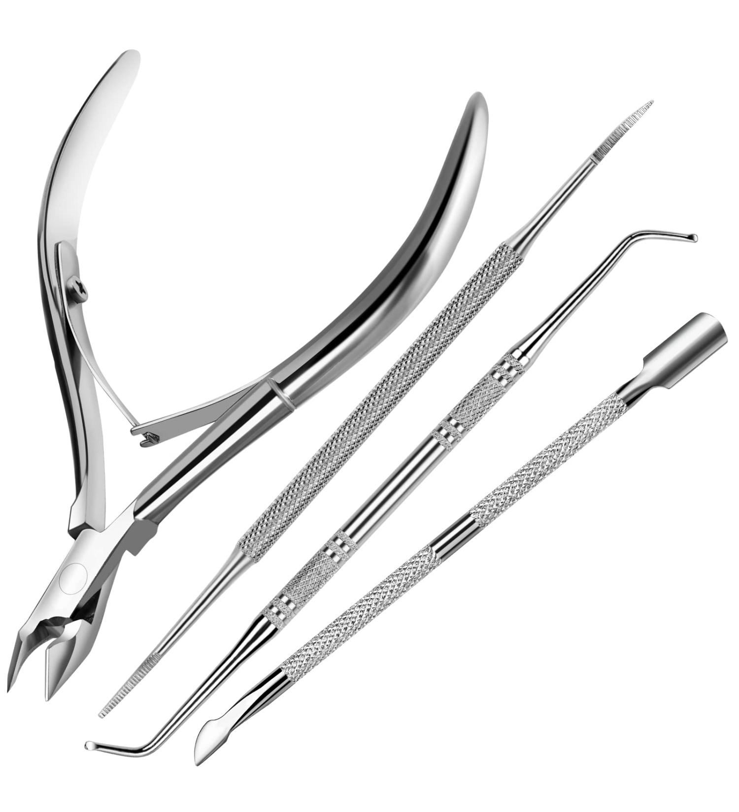 FANDAMEI 4 PCS Nail Care Kit - Stainless Steel Cuticle Nippers and Toenail Tools Set for Professional Manicure and Pedicure - Buy Online on SooperMarket.com