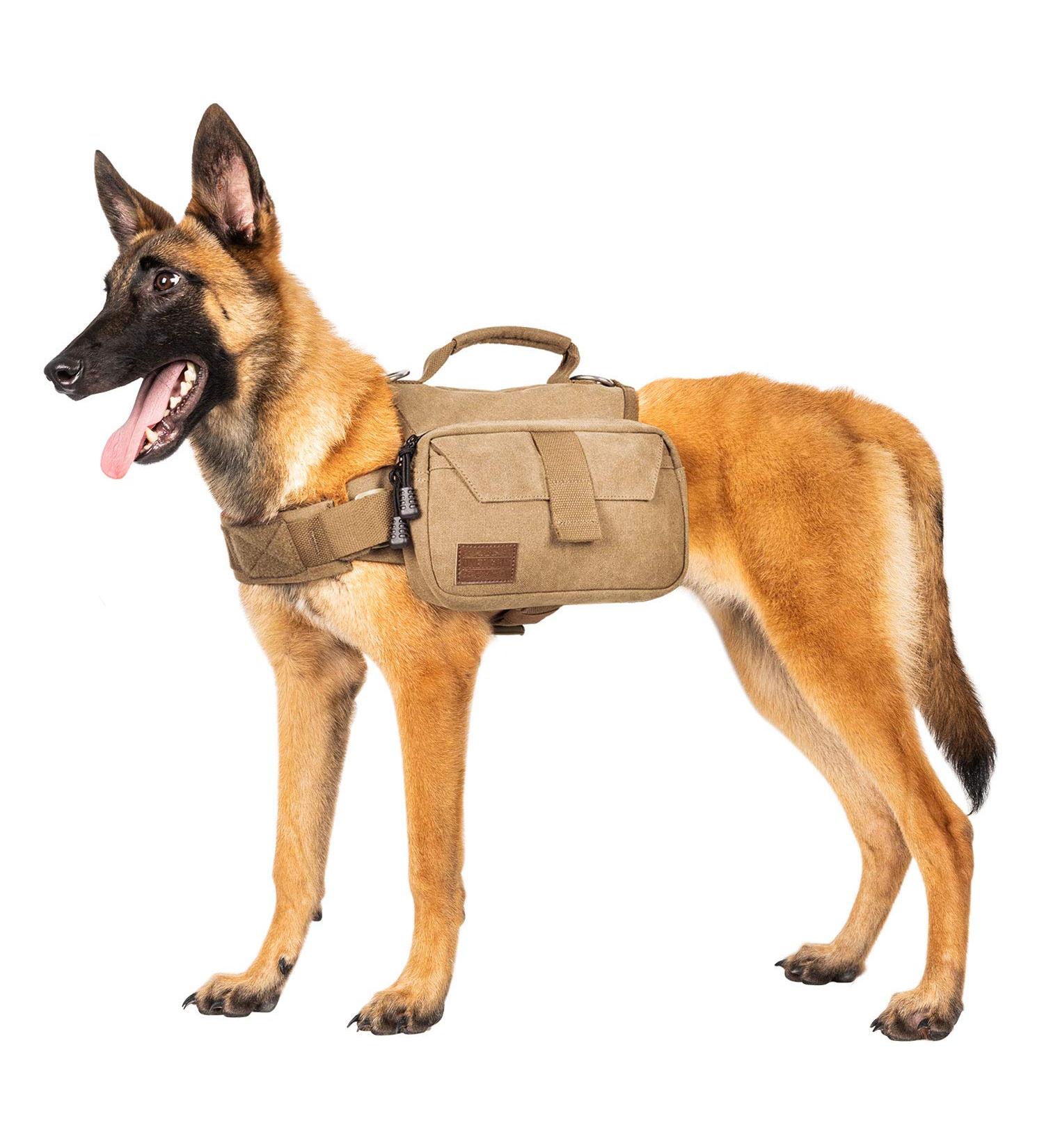 OneTigris Dog Backpack for M/L Size Dogs - Durable Camping & Hiking Tear-Resistant Backpack in Brown - Perfect for Outdoor Adventures - Buy Online on SooperMarket.com