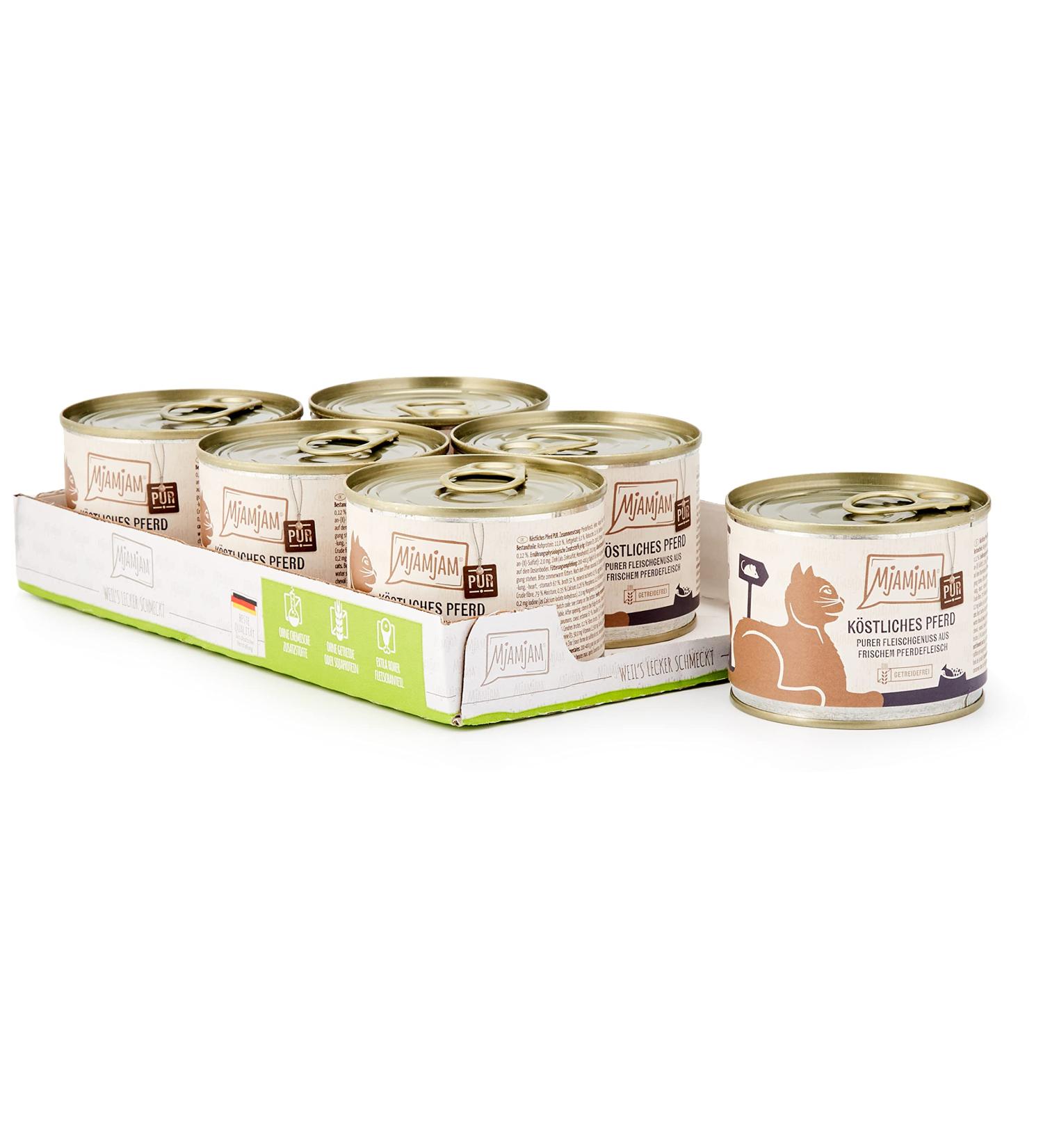 Mjamjam Premium Grain-Free Wet Cat Food - Pure Horse Meat 6-Pack (6 x 200g) - Ultimate Feline Delight - Buy Online on SooperMarket.com