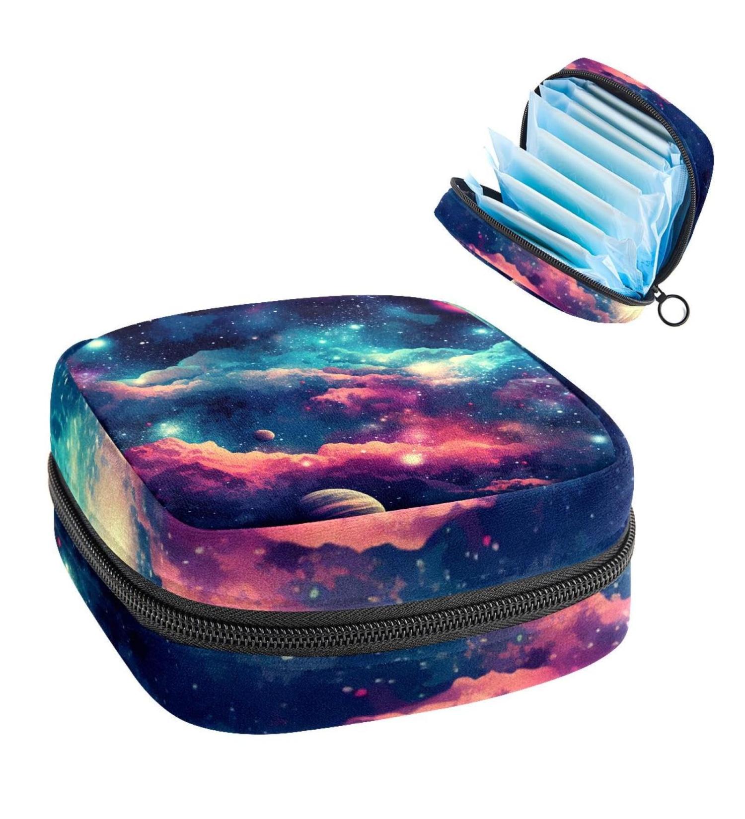 Anna Cowper Nebula Planets Sanitary Napkin Storage Bag - Portable Period Bag for Women and Teens - Multi-colored Design - 1Pcs - Buy Online on SooperMarket.com