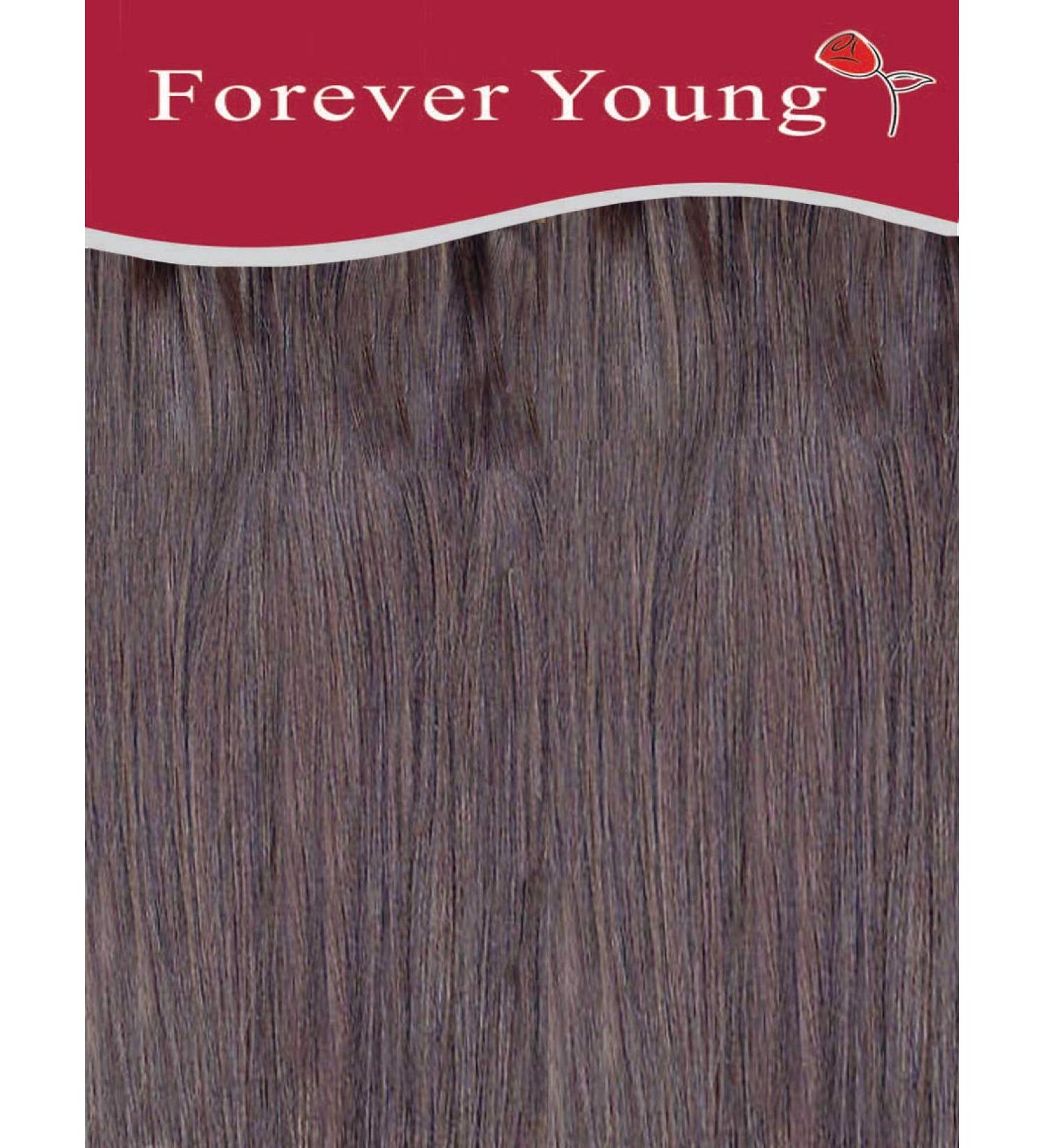Forever Young UK Clip In Remy Human Hair Extensions Half Head Medium Brown 18" Length