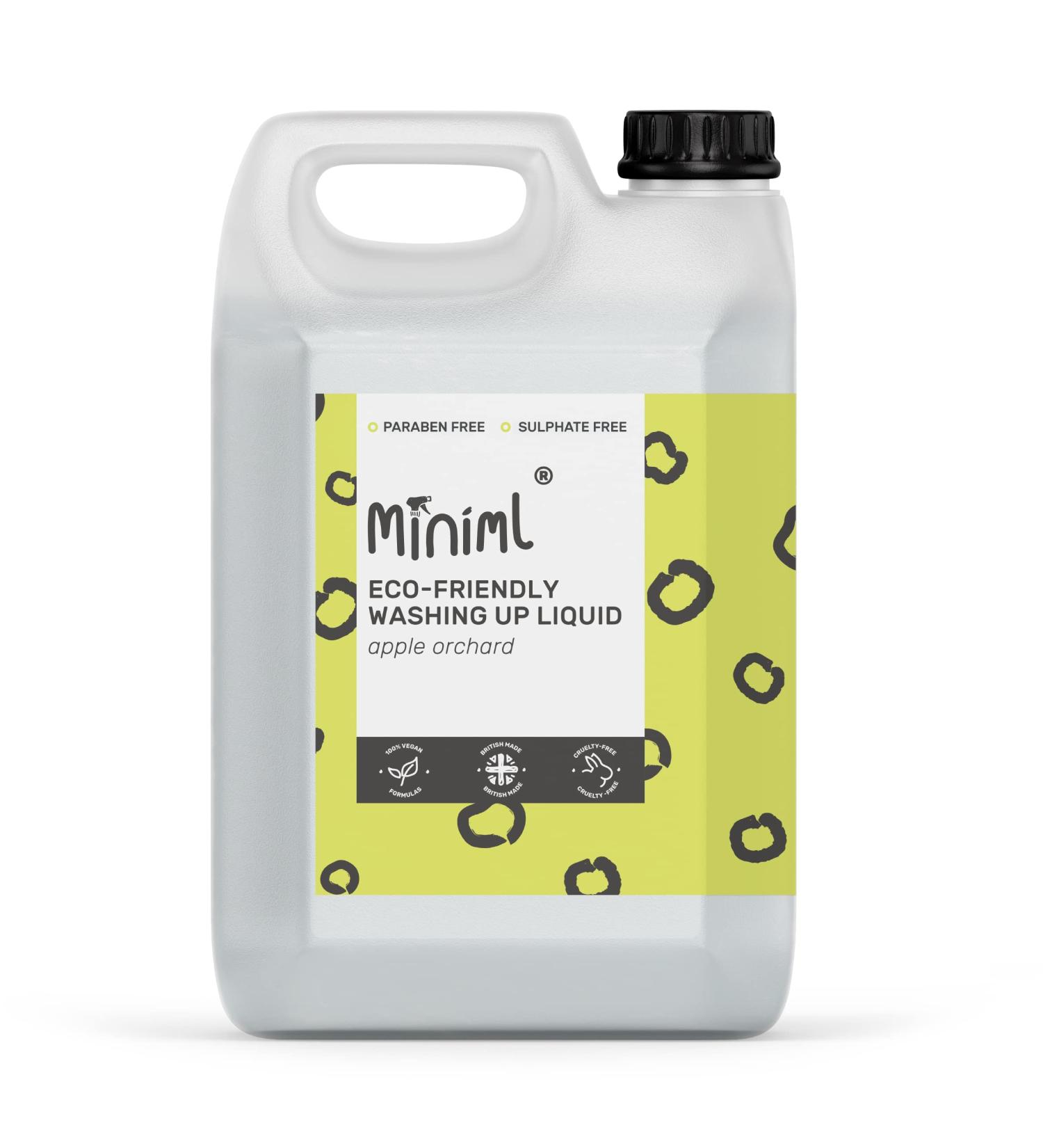 Miniml Eco Washing Up Liquid 5L Refill - Apple Orchard Scented | Plant Based, Vegan, Cruelty Free, Non Bio | Natural Cleaning Product - 500 Washes - Buy Online on SooperMarket.com