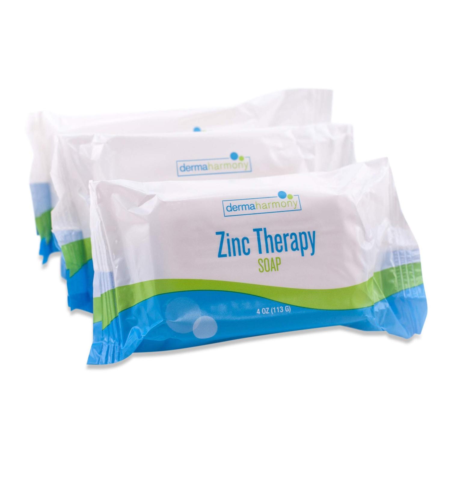 Dermaharmony Pyrithione Zinc (ZnP) Therapy Soap 4 oz Bars - 3 Pack for Seborrhea & Dandruff Treatment - Buy Online on SooperMarket.com