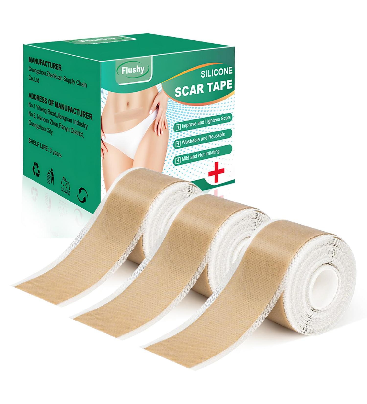 3 Rolls Silicone Scar Sheets(1.6" x 60" Each) Silicone Patches for Scars Reusable Scar Removal Strips for Prevention and Repair - Buy Online on SooperMarket.com