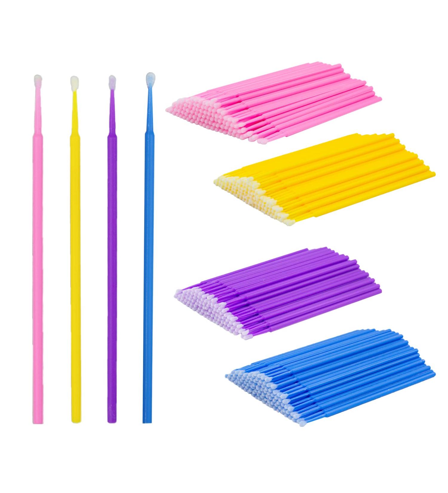Surplex 400pcs Micro Applicator Brushes for Makeup Nail Art - Purple+Blue+Pink+Yellow - Buy Online on SooperMarket.com
