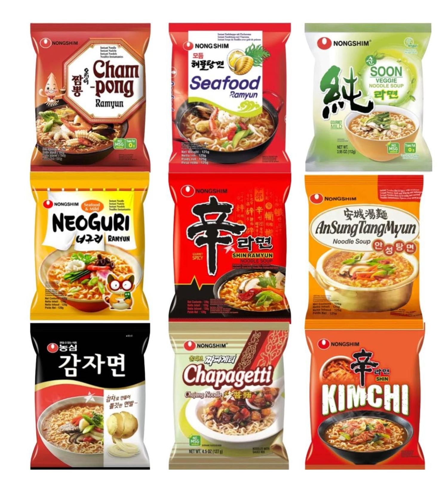 Nongshim SHIN Noodles Soup Ramyun and Assorted Flavour Ramen by Starry Mart (10 Packs with 6 Different Random Flavours) - Buy Online on SooperMarket.com