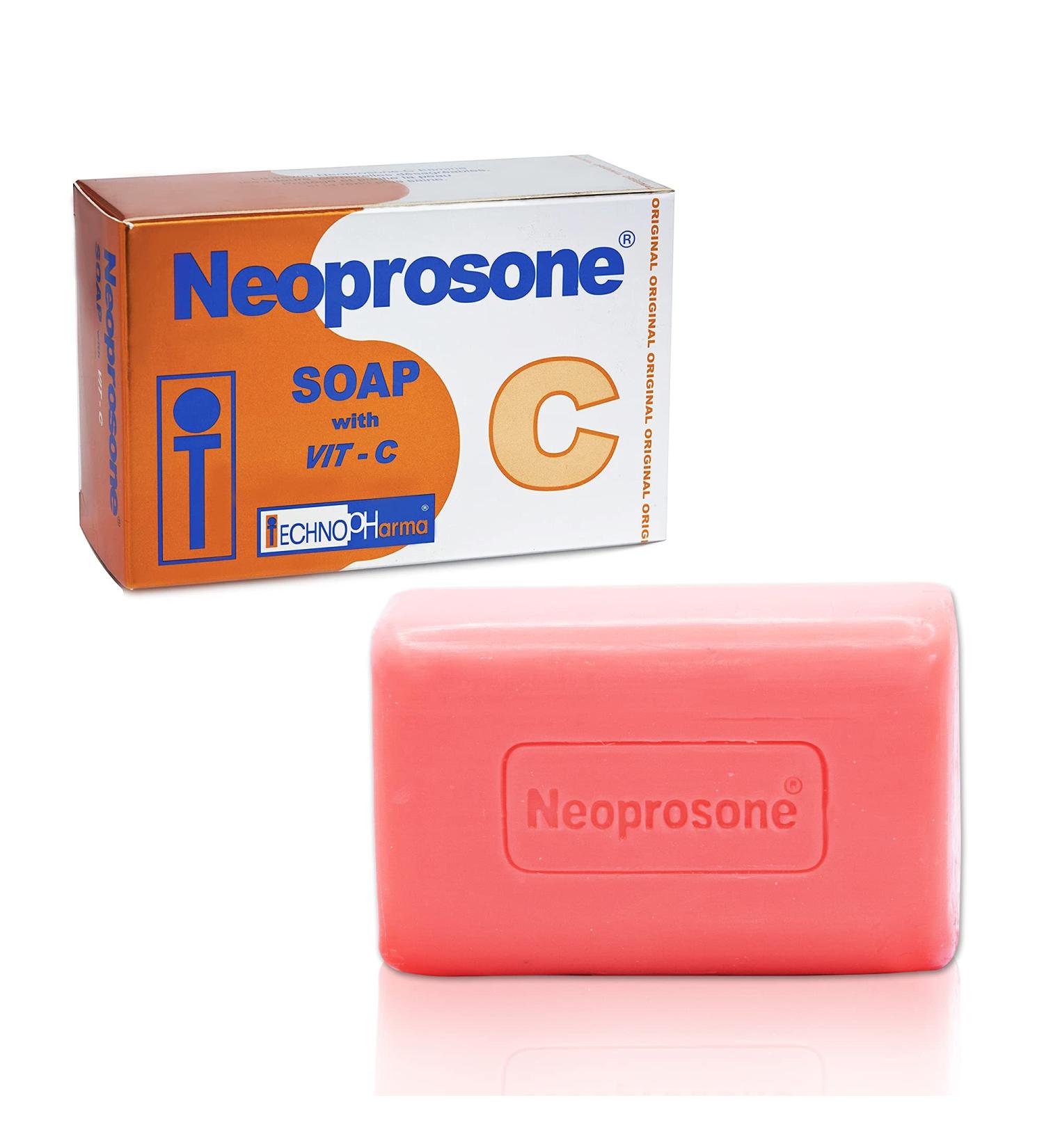Neoprosone Skin Brightening Soap - 7oz Exfoliating Cleansing Bar for Spots on Knees Elbows Face | Vitamin C & Castor Oil | Unisex International Shipping - Buy Online on SooperMarket.com