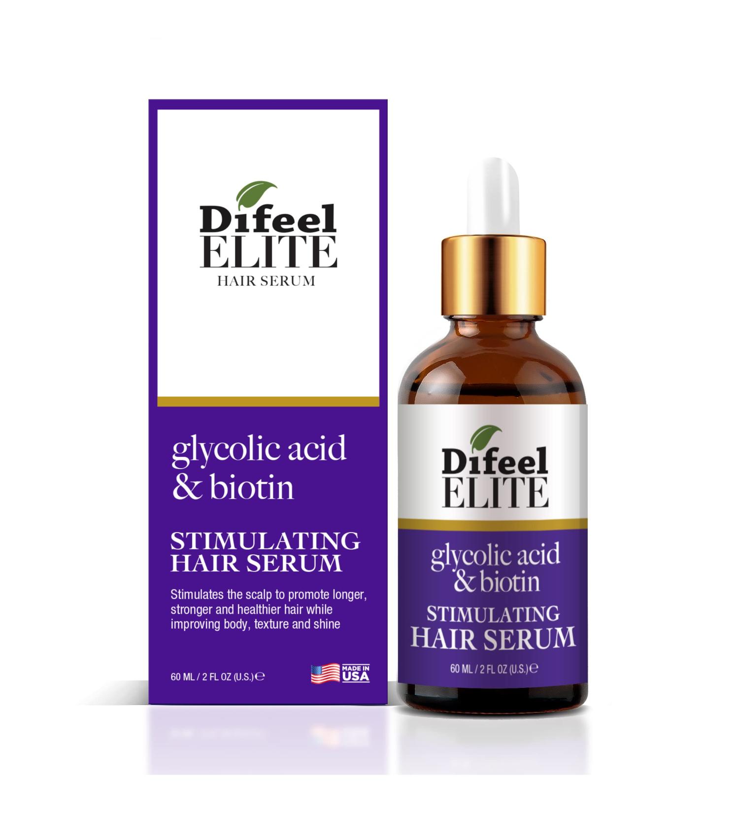 Buy Difeel Elite Glycolic Acid & Biotin Hair Growth Serum - 2 oz. Stimulating Formula for Stronger Hair & Deep Scalp Exfoliation | International Shipping Available - Buy Online on SooperMarket.com
