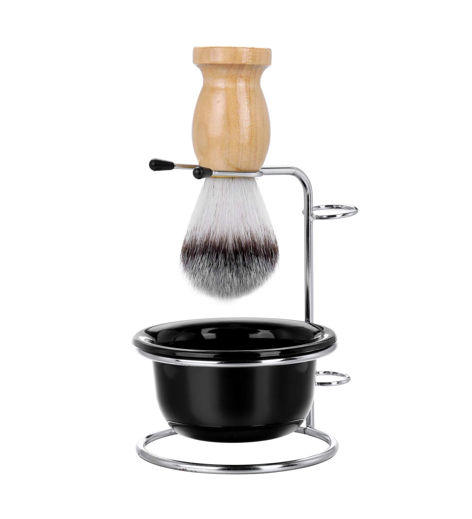CCbeauty Stainless Steel Shaving Kit for Men - Razor, Brush Holder, Soap Bowl, Badger Hair Brush - Perfect Gift for Boyfriend, Husband, Dad - Ideal for Birthday or Fathers Day - Buy Online on SooperMarket.com