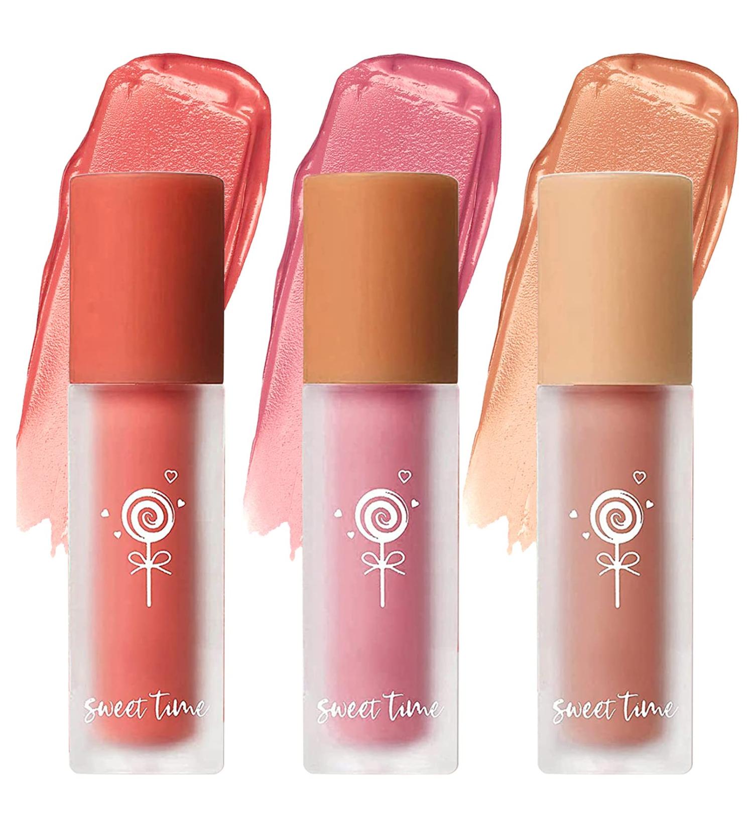 Soft Cream Blush: 3 Colors Liquid Matte Blush & Lip Paint - Long-Wearing Cheek & Lip Tint for a Weightless, Natural Hazy Look - Buy Online on SooperMarket.com