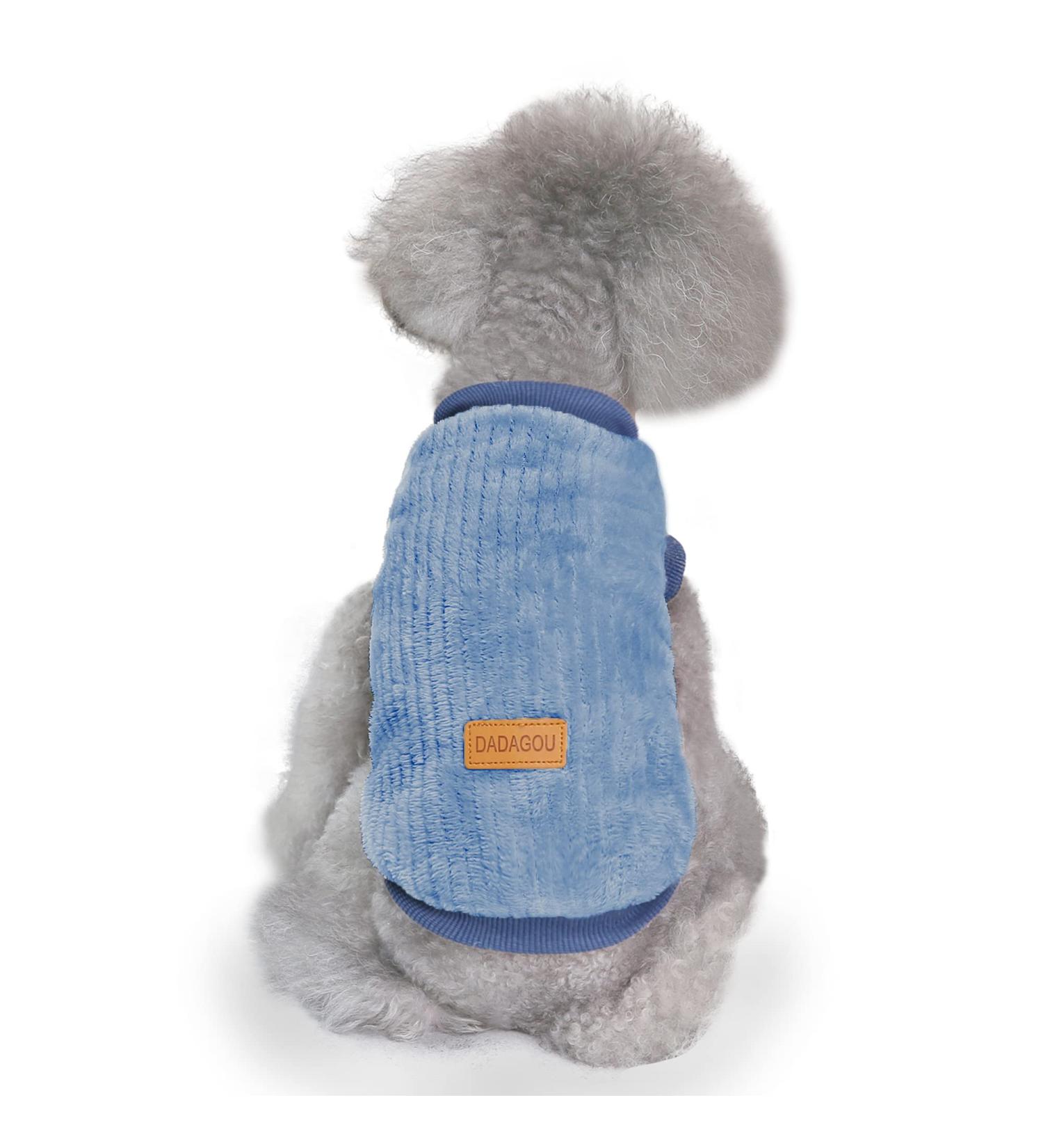YAODHAOD Dog Sweater - Plush Thick Warm Winter Coat for Dogs & Cats - Soft Blue L - Buy Online on SooperMarket.com