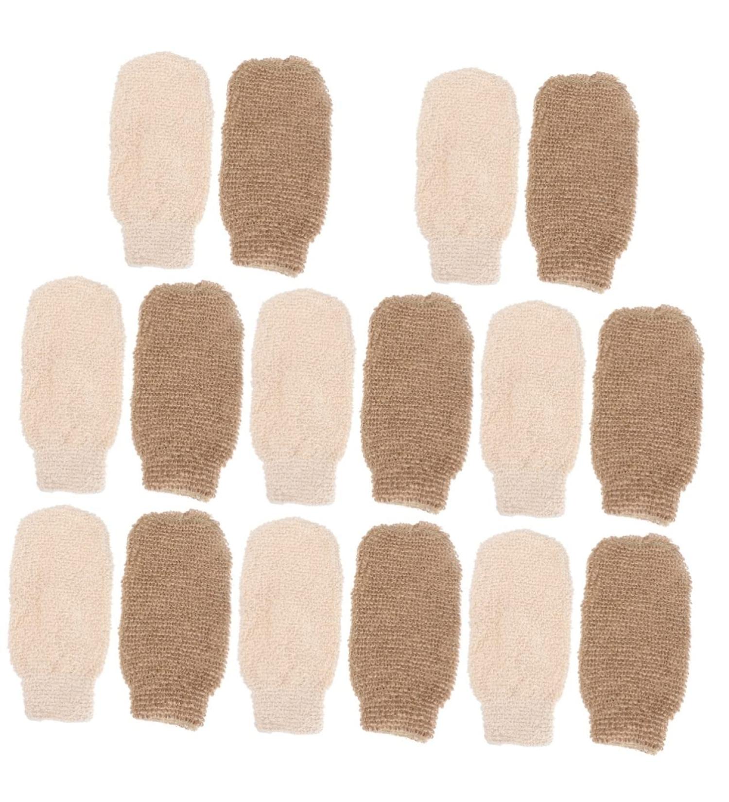 16-Piece FRCOLOR Bath Gloves and Body Scrub Mitt Set for Exfoliating and Spa Massage - Buy Online on SooperMarket.com