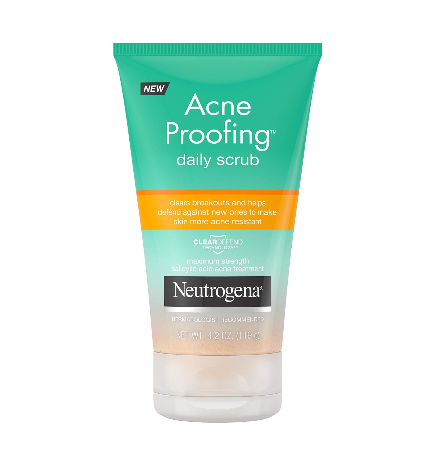 Neutrogena Acne Proofing Daily Facial Scrub - Salicylic Acid Treatment - Exfoliating Face Wash - 4.2 oz - Buy Online on SooperMarket.com