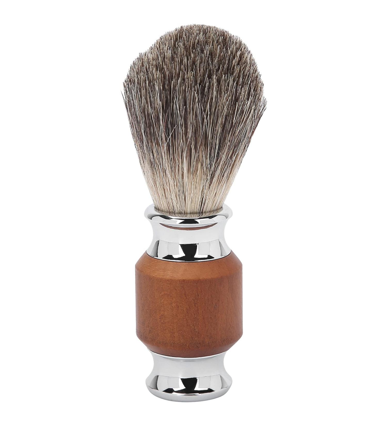Premium Razor Brush for Men | Shaving Foam Brush with Rubber Wood Handle | Travel & Salon Facial Cleaning Tool - Buy Online on SooperMarket.com
