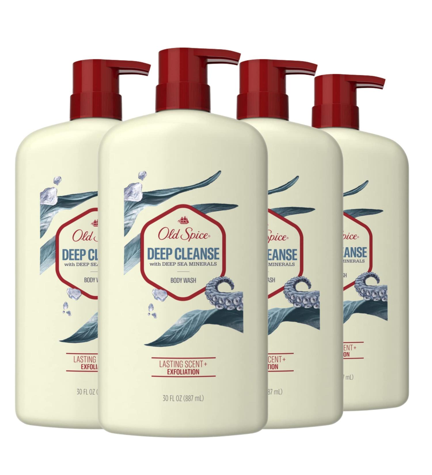 Old Spice Men's Body Wash Deep Cleanse with Deep Sea Minerals 30 oz - Pack of 4 - Buy Online on SooperMarket.com