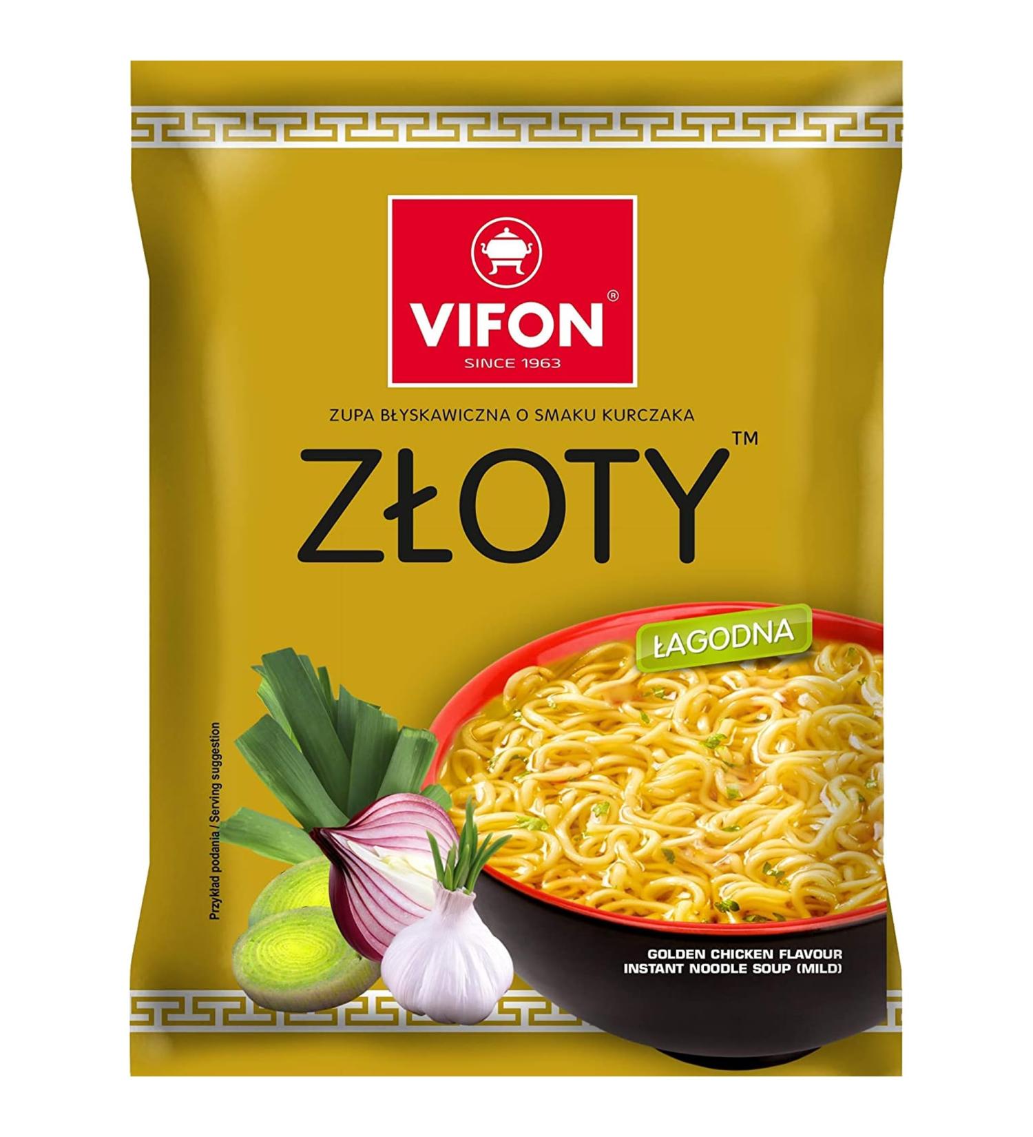 Vifon Golden Chicken Flavour Instant Noodle Soup 70 g (Pack of 24)